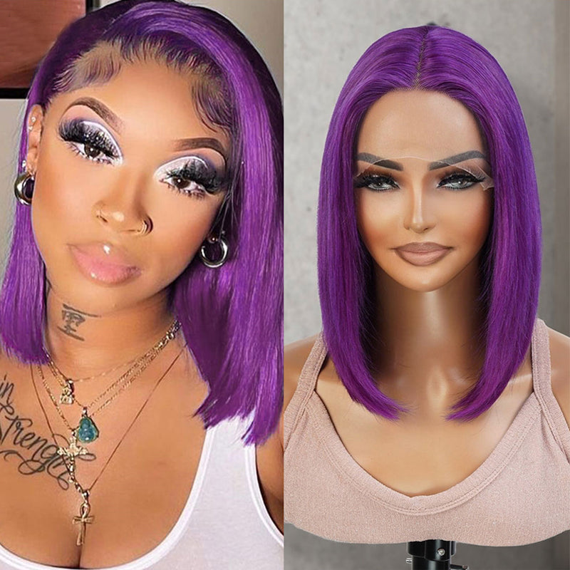 Eullair Blonde Straight Short Bob 13x4 Lace Front Wig - 100% Human Hair for Women & Girls | Summer Fashion, Cosplay, Daily Wear & Special Occasions