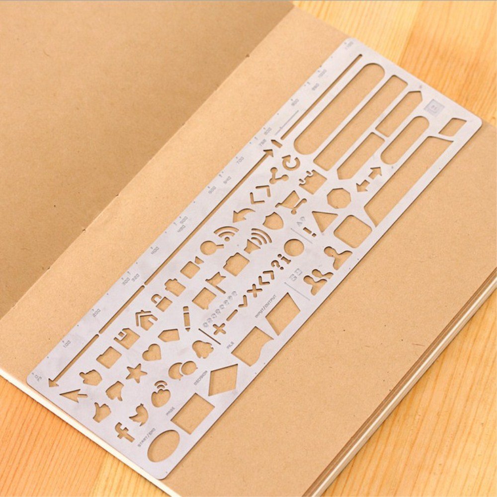 Kawaii Multi-Function Hollow Stainless Steel Pattern Template for Graffiti Drawing, DIY Crafts, Scrapbooking - Perfect for Artists, Students & Craft Lovers (Type-01)