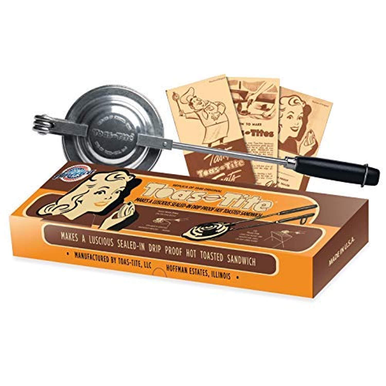 **Handheld Pie Iron & Sandwich Maker - Portable Panini Press, Campfire Toaster for Hot Sandwiches & Pies - Perfect for Stovetop, Grill, Outdoor Cooking & Camping Trips**