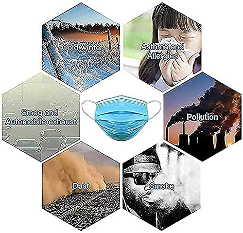Skarink 3-Ply Disposable Surgical Face Masks for Men & Women - Breathable Protective Blue Masks (50 Pack) | Ideal for Hospitals, Clinics, Travel & Daily Protection