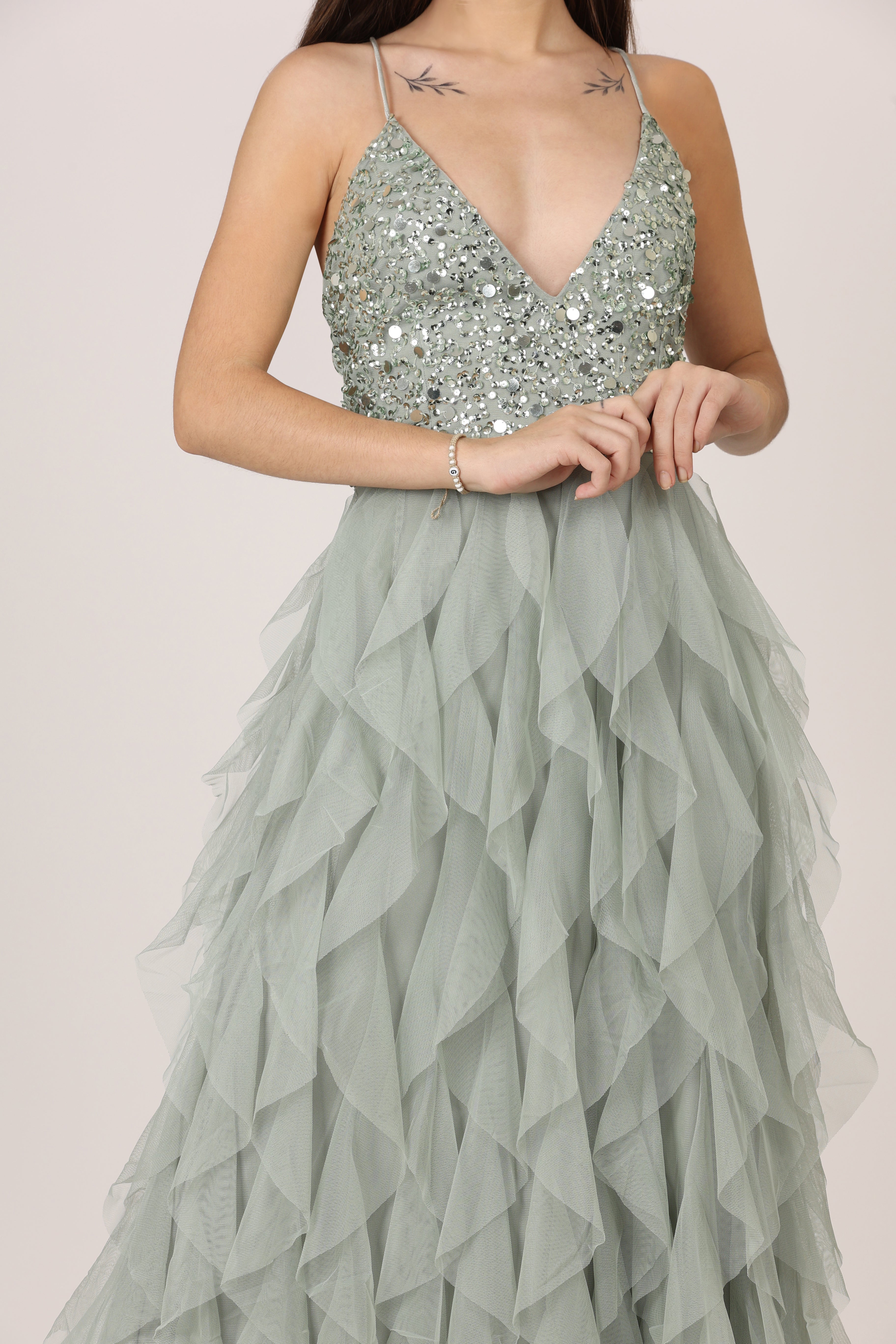 Elegant Teal Page Embellished Midi Dress for Women | Floral Lace Party Cocktail Dress | Perfect for Weddings, Date Nights & Special Occasions