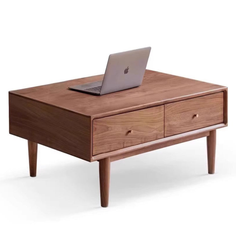 Solid Black Walnut Wood Rocking Coffee Table - Modern Natural Wood Living Room Furniture for Home Decor & Relaxation