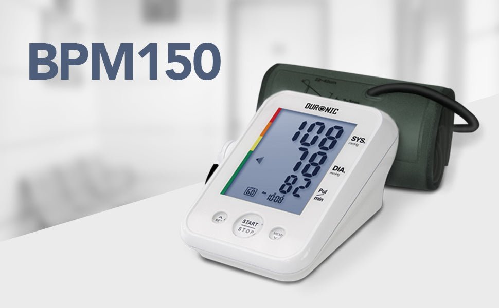 Duronic BPM150 Blood Pressure Monitor & OXIMETER Bundle - CE Approved Digital BP Machine with Pulse Oximeter for Oxygen Saturation & Heart Rate Monitoring - Perfect for Home Health Tracking & Fitness Enthusiasts