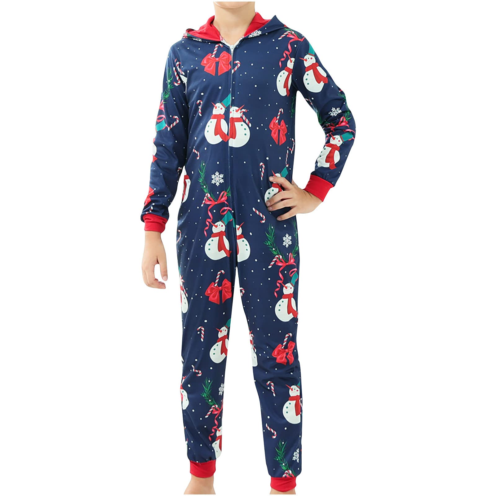 Women's Thermal Long Sleeve Hoodie & Pants Set - Christmas Graphic Print One Piece Sleepshirt Onesie - Cozy Winter Loungewear for Home, Sleep & Holiday Outfits