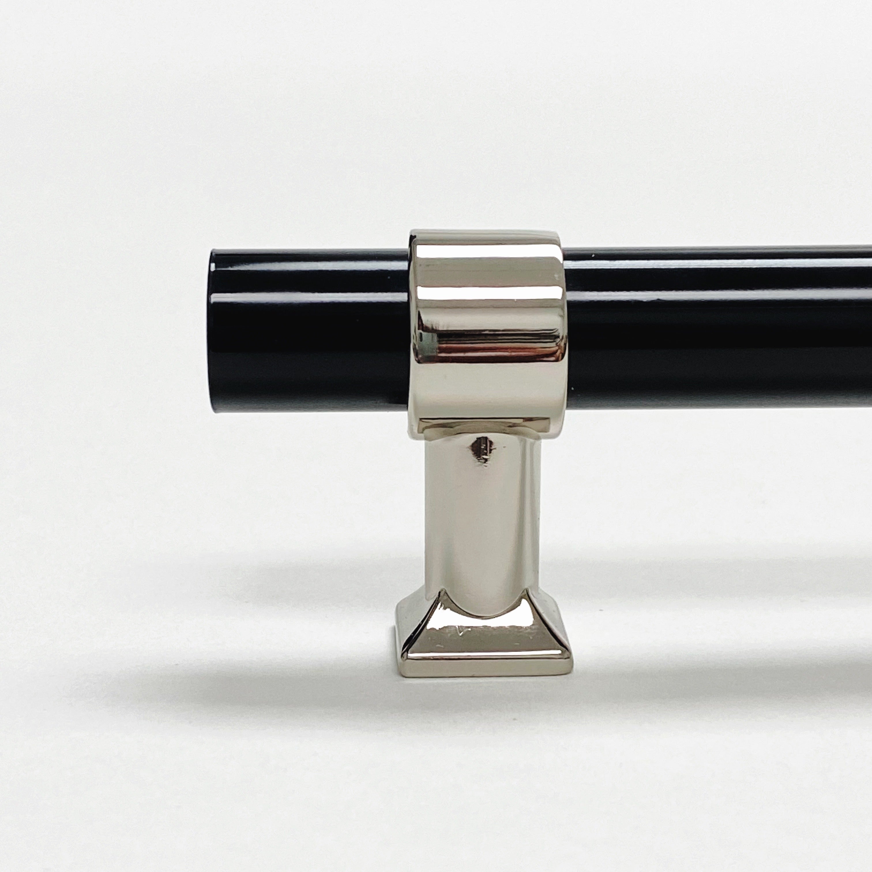 Polished Nickel Black Lucite Nash Drawer Pulls & Cabinet Knobs - Modern Kitchen & Bathroom Hardware for Cabinets, Dressers & Furniture (Set of 10) - Perfect for Home Renovation & DIY Projects