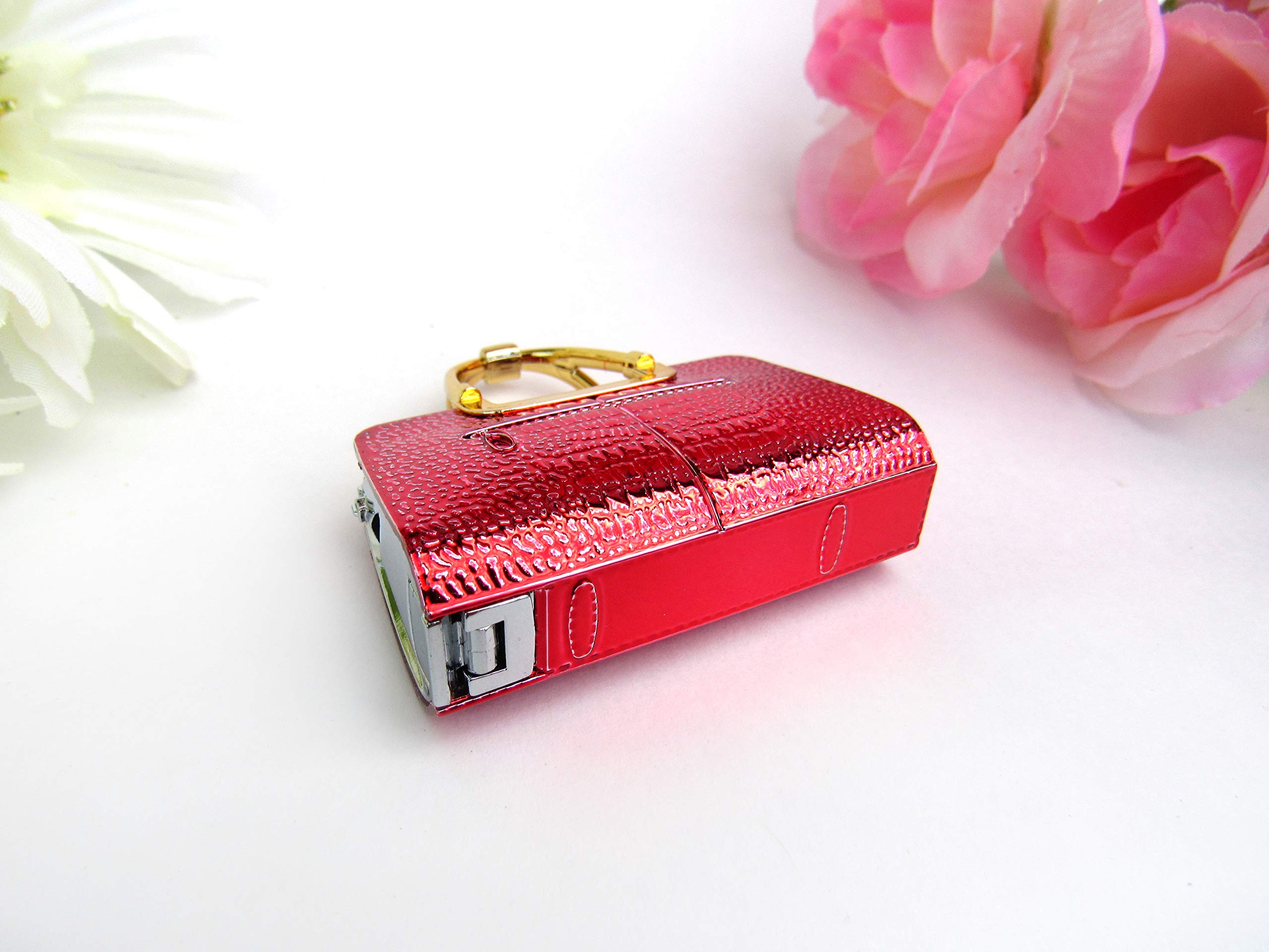 Women's Handbag Lighter - Refillable Butane Novelty (Silver) for Parties & Gifts