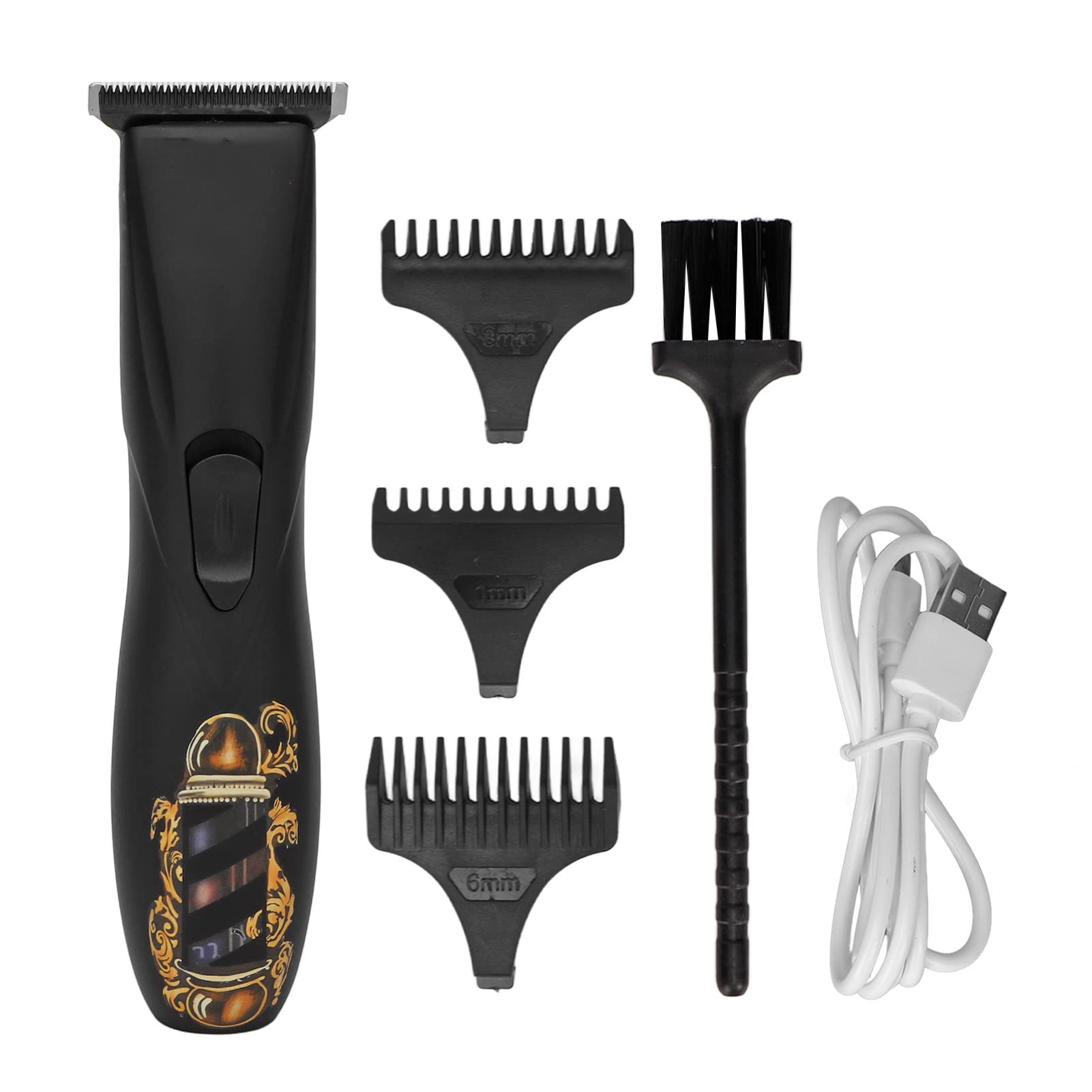 Black Electric Hair Clipper for Men - Low Noise Hair & Beard Trimmer with 3 Guide Combs | Professional Grooming Kit for Head, Face & Body Hair | Perfect for Home Use, Barber Shops & Travel