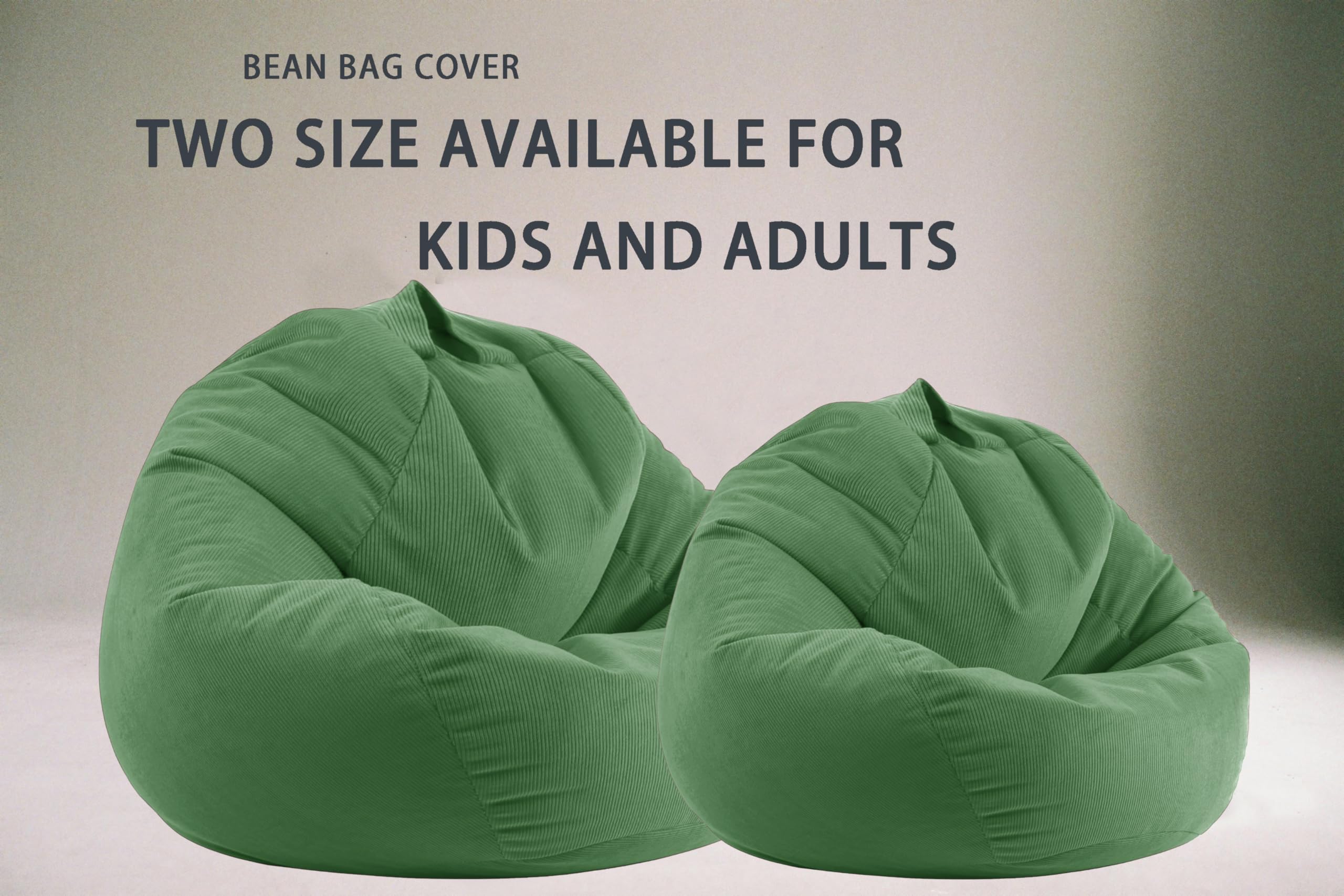 ENBAOHUI Washable Ultra Soft Corduroy Stuffed Animal Storage Bean Bag Chair Cover (No Filler) - Plush Toy Organizer for Kids & Adults, Perfect for Nursery, Playroom or Living Room Decor