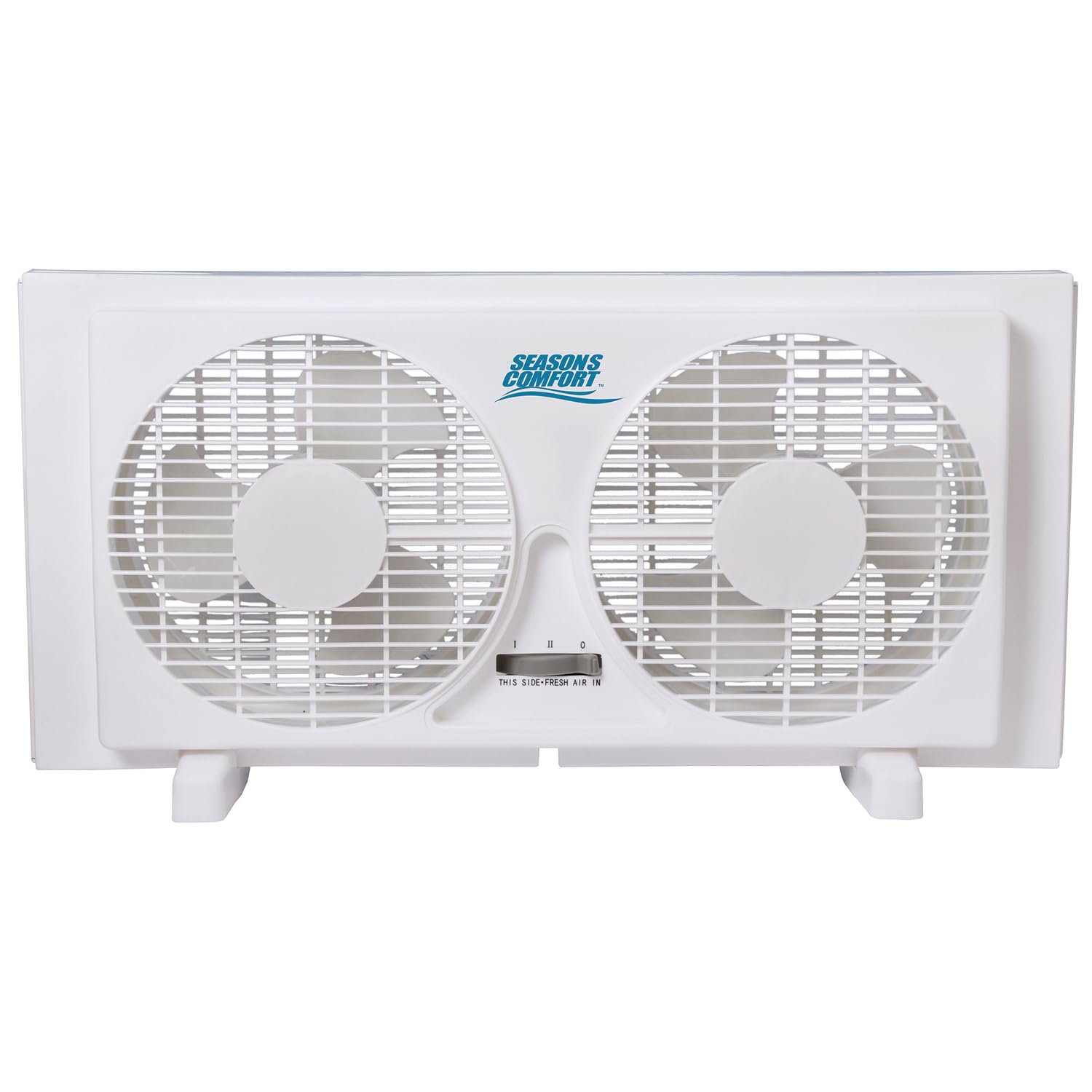 Seasons Comfort Twin Window Fan - 9 Inch Reversible Airflow, 2 Speed Adjustable, Expandable Dual Exhaust Fan for Home Cooling - Perfect for Bedroom, Kitchen, Office & Indoor Air Circulation