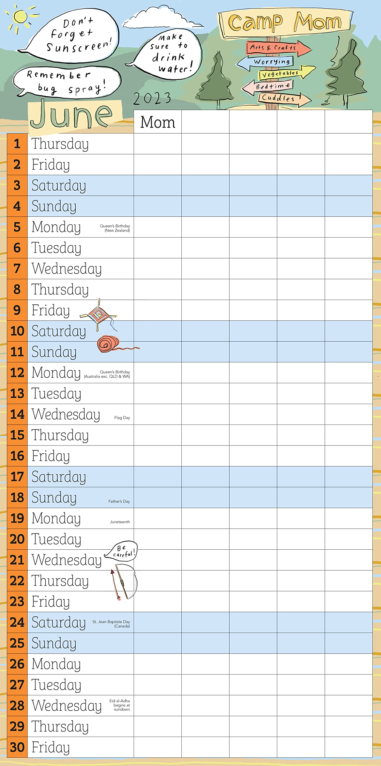 2023 Family Wall Calendar for Mom - Organize & Track Important Dates | Perfect for Home, Office & School Planning