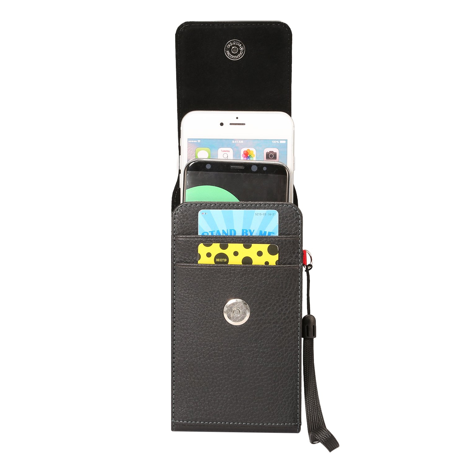 Dual Belt Clip Holster Case - 2 Cell Phone Pouch Holder for iPhone 15 Pro Max/14/13/12/11 & Samsung Galaxy S25+/S24+/S23+/S22+/S21+/S23 FE/S20 FE/A15/A54/A53 & Google Pixel 9/8a/7/6 - Perfect for Work, Hiking, and Outdoor Activities