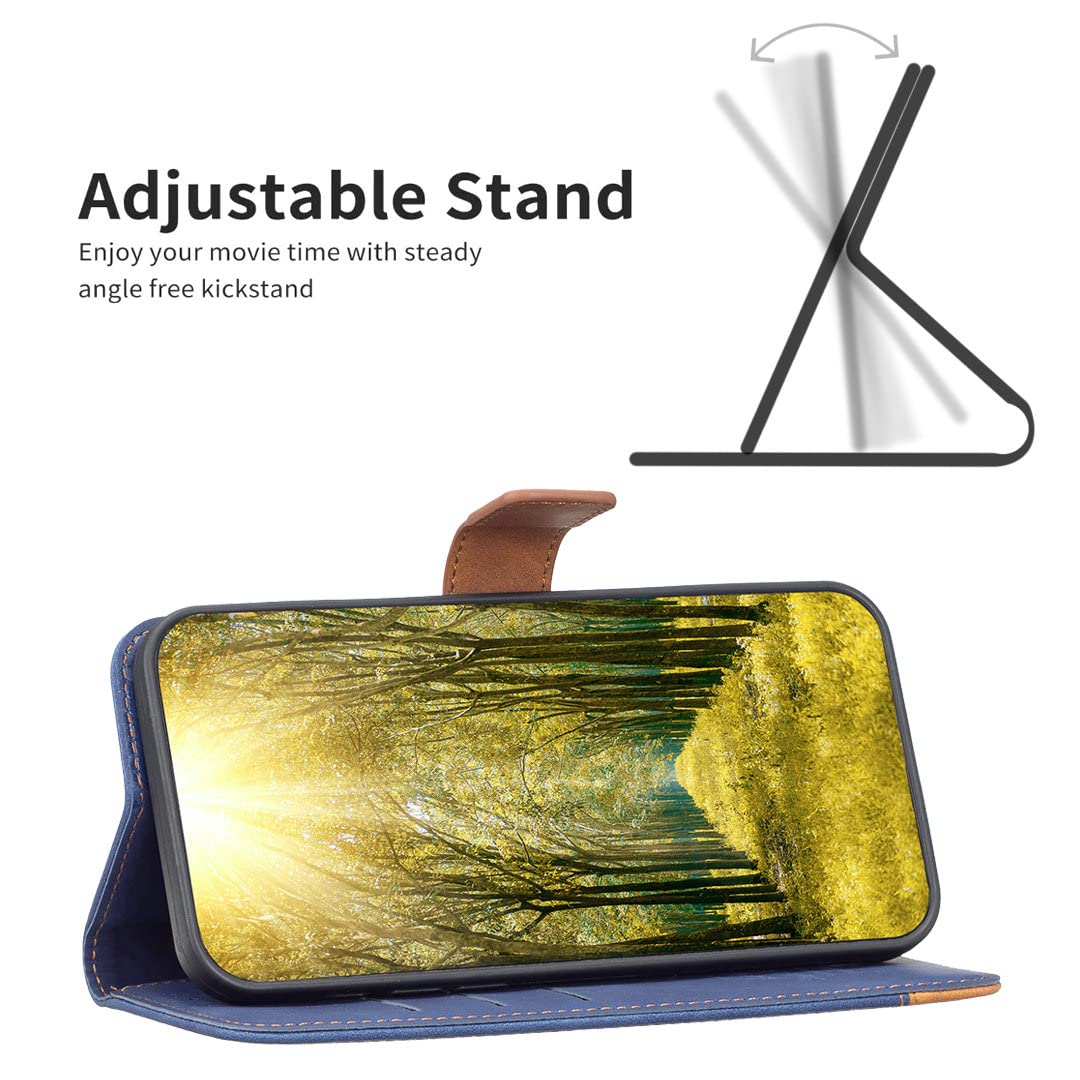 Premium PU Leather Flip Stand Case for Tecno Spark 8c - Magnetic Wallet Phone Cover with Kickstand (Model BF414-LAN) | Perfect for Work, Travel & Hands-Free Viewing