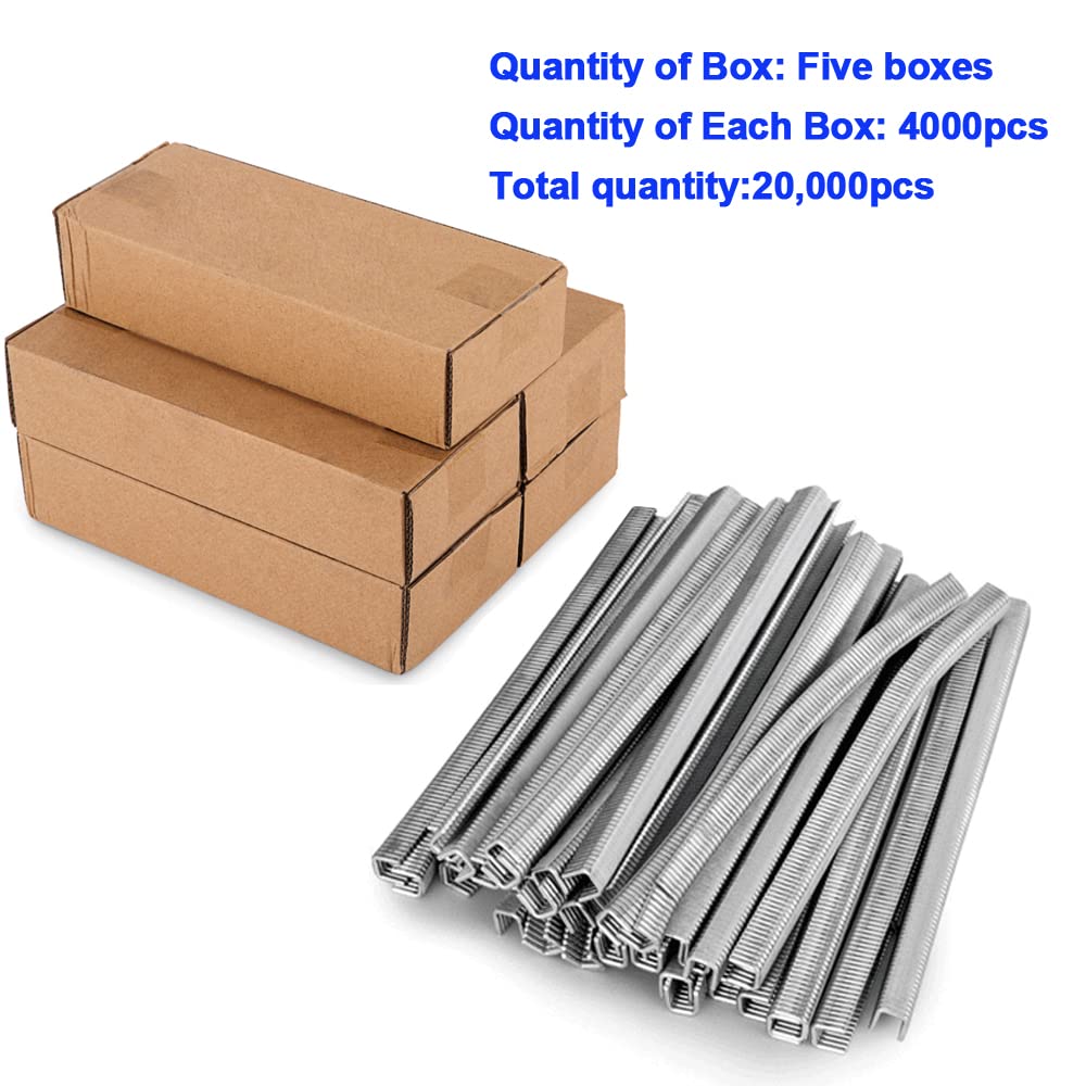 U-Shape Magnesium Aluminum Alloy Clips - 20,000pcs (5 Boxes) for Manual Bag Sealer & Plastic Bag Neck Stapler Machines | Durable Bag Tying Supplies for Packaging, Food Storage & Retail Use