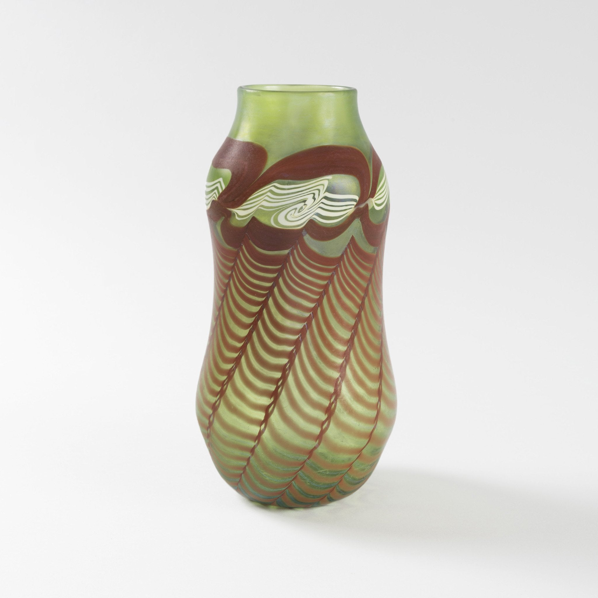 Tiffany Studios New York Handcrafted Favrile Glass Vase - Art Nouveau Home Decor for Living Room, Dining Table & Luxury Gift