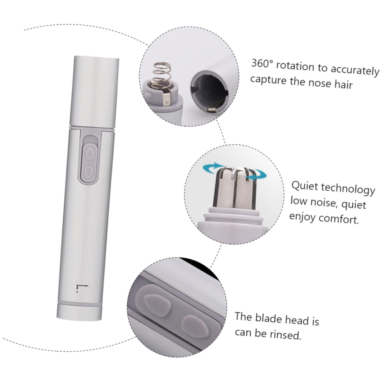 Electric Nose Hair Trimmer for Men - Portable & Waterproof Nose Hair Clipper with Precision Blades for Beard, Ear & Facial Hair Grooming - Perfect for Travel, Home & Personal Care Routine
