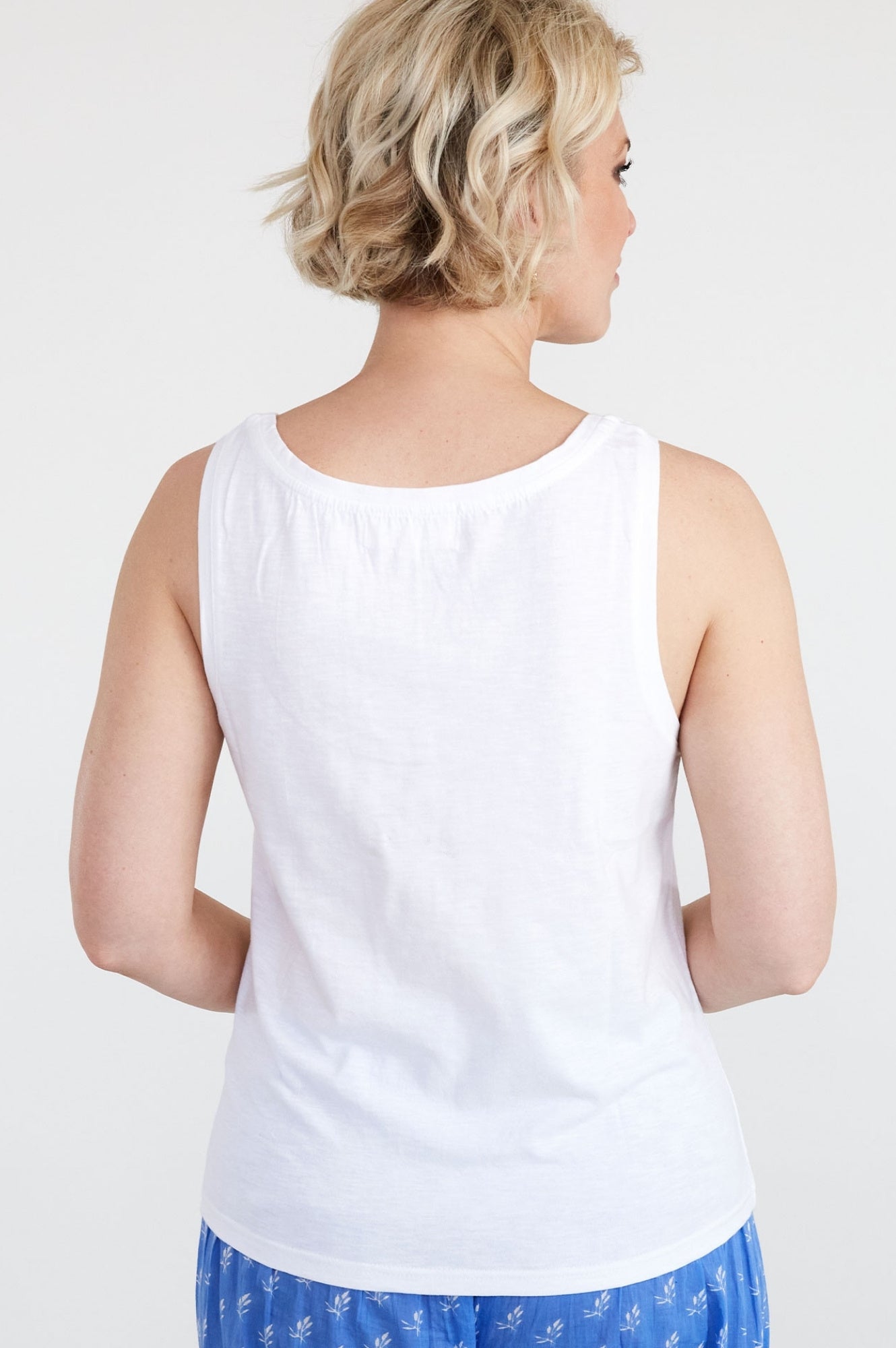 Organic Cotton Slub Vest for Women - Breathable & Comfortable Summer Tank Top - White | Perfect for Yoga, Beach, and Casual Wear