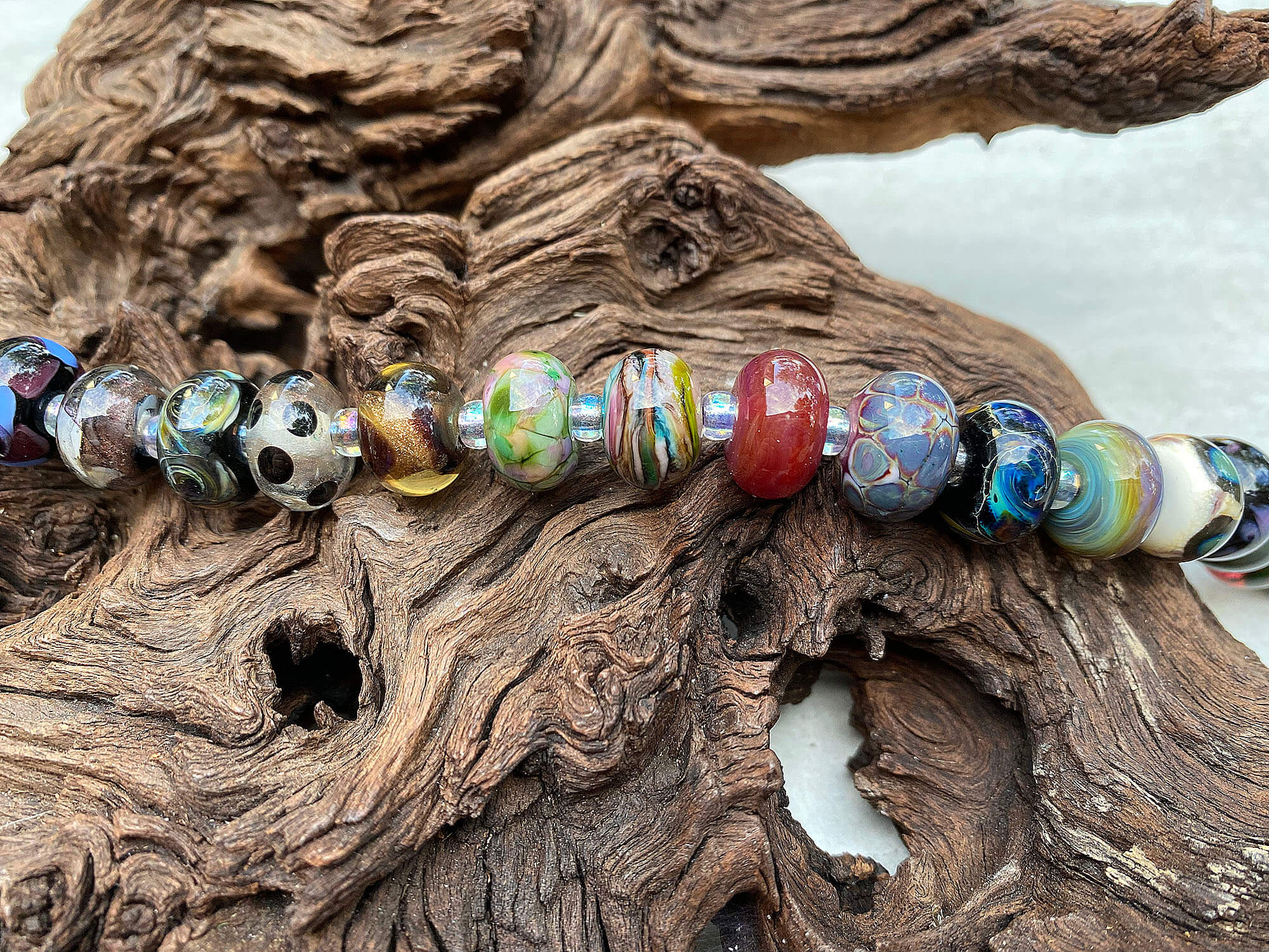 26-Piece Black & Multicolor Mixed Lampwork Glass Beads Set for Jewelry Making, DIY Crafts, Bracelets & Necklaces - SRA Certified