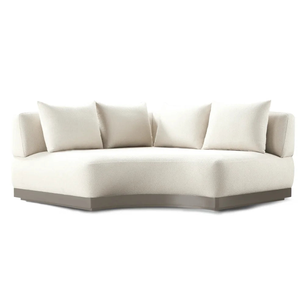 Amalfi Outdoor Curved Corner Sectional Sofa Set - Waterproof Patio Furniture for Backyard, Poolside & Garden - Modern All-Weather Wicker Conversation Set with Cushions