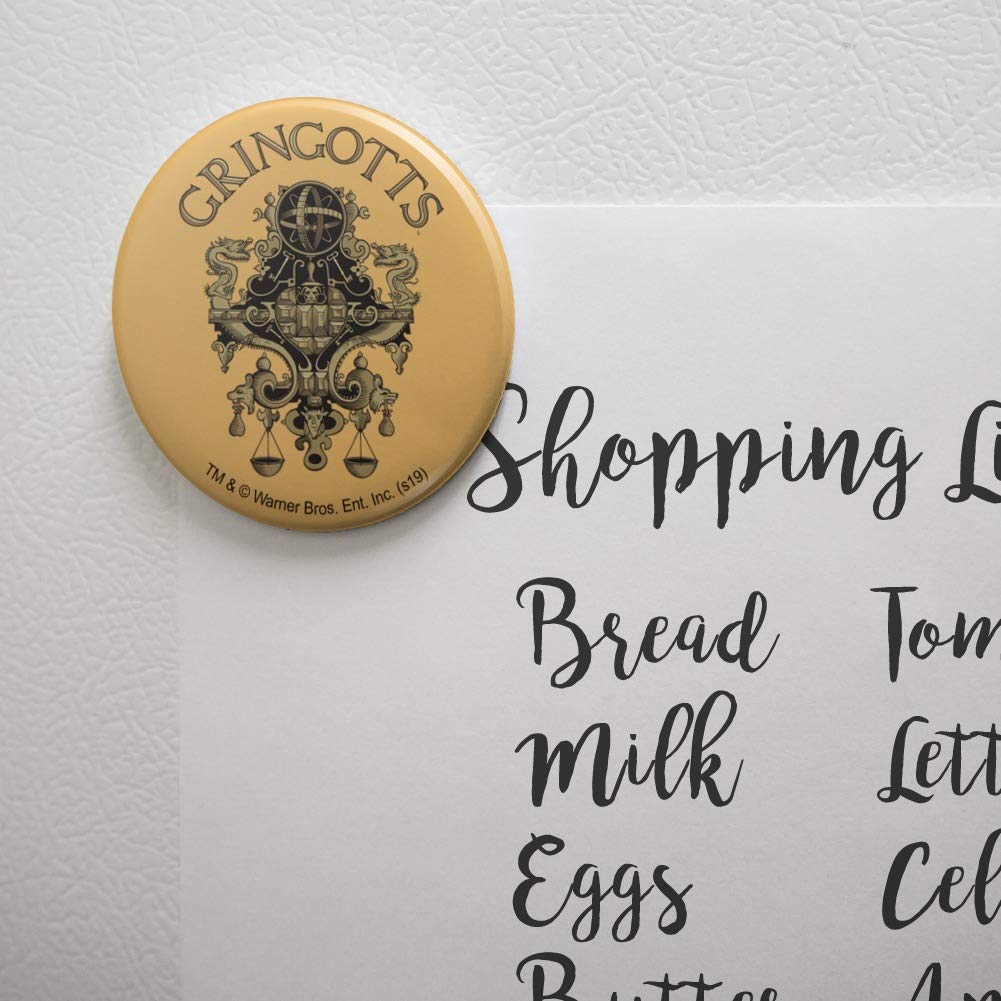 Harry Potter Gringotts Bank Logo Fridge Magnet - Decorative Refrigerator Magnets for Kitchen, Office & Dorm Room - Collectible Wizarding World Merchandise for Harry Potter Fans