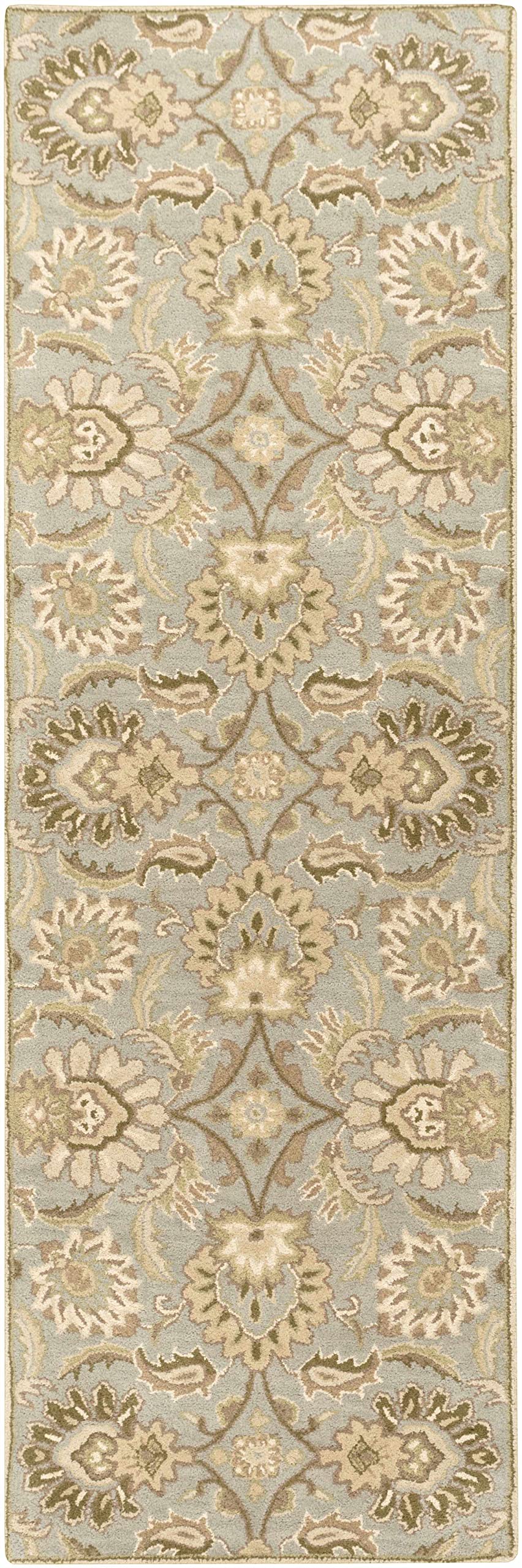 Kohler Wool Area Rug 5' x 8' - Traditional Ivory Gray Brown Handmade Living Room Bedroom Rug - Soft Durable Floor Carpet for Home Decor, Cozy Housewarming Gift