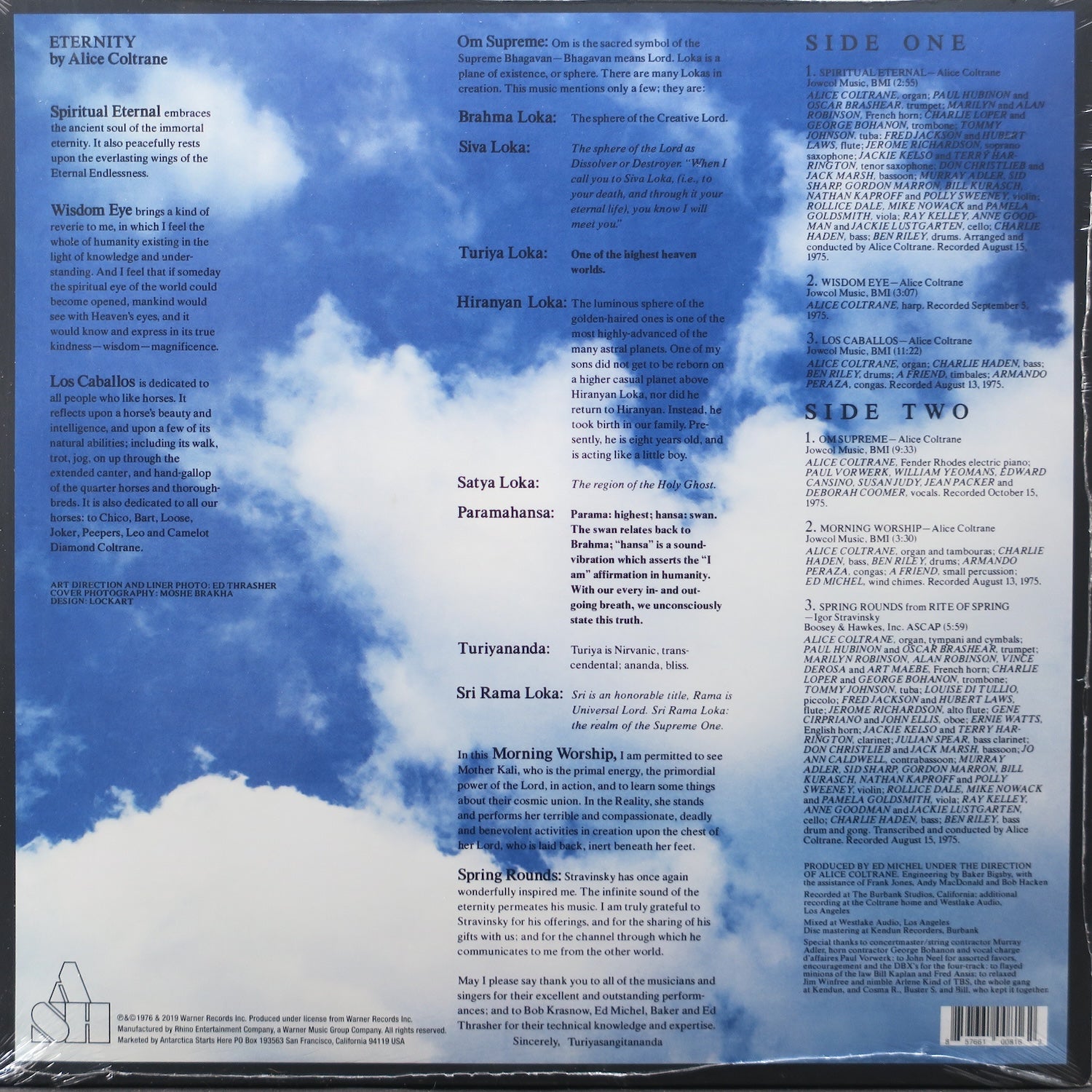 ALICE COLTRANE 'Eternity' Vinyl LP Record - Spiritual Jazz Music for Meditation & Yoga Sessions
