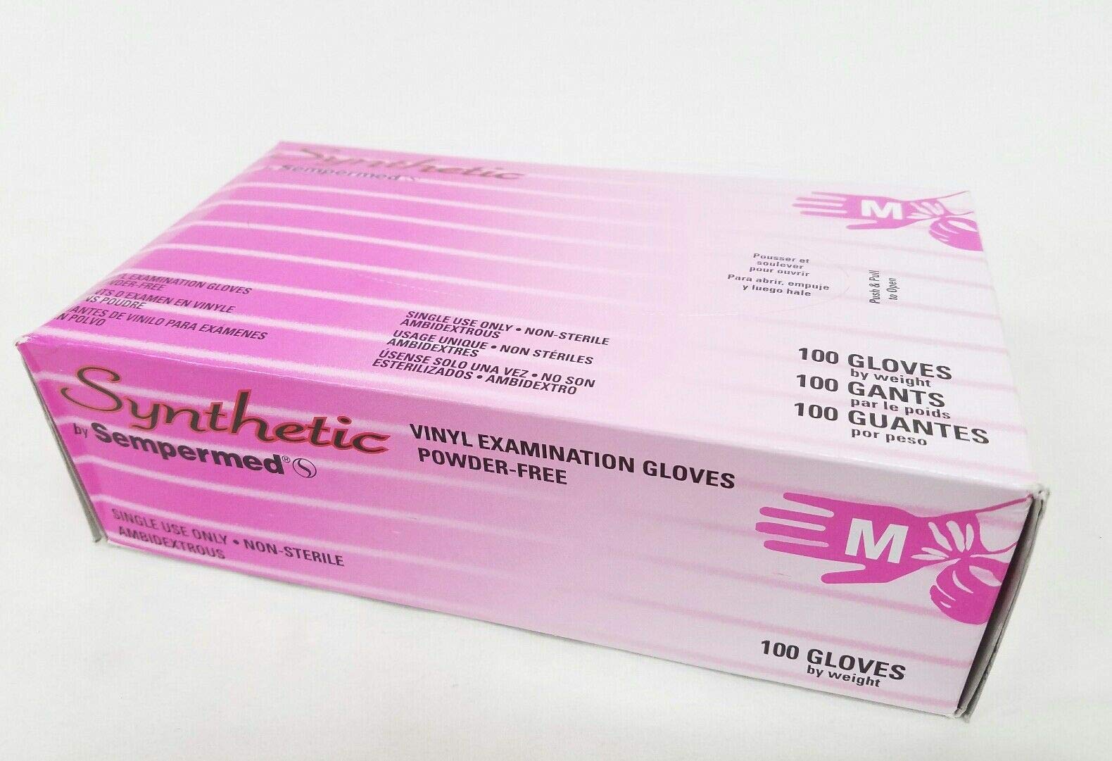 Sempermed Sempercare Vinyl Gloves Medium - 100 Pcs, Powder-Free, Disposable, Latex-Free - Ideal for Medical, Food Service, Cleaning & Tattoo Use