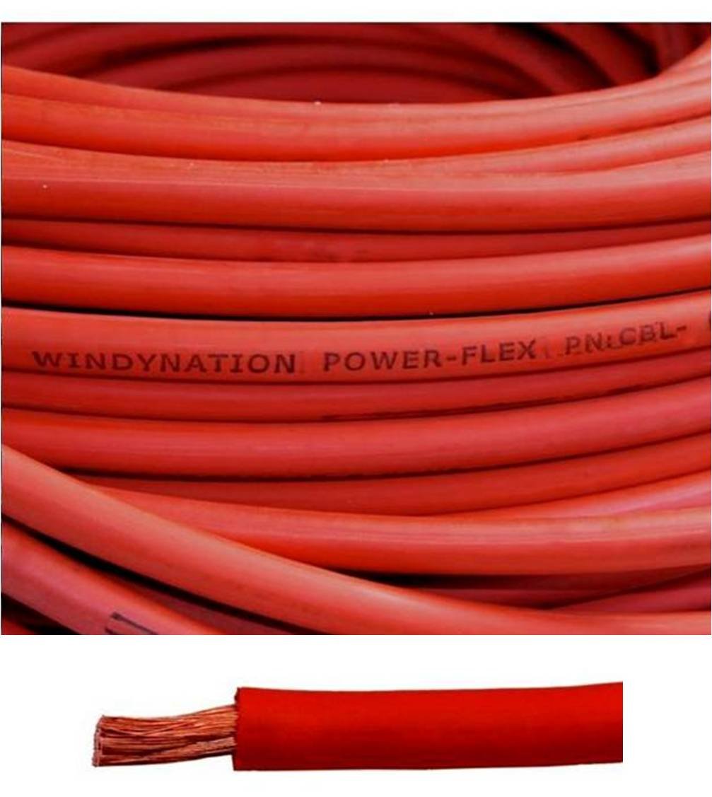 1/0 Gauge 1/0 AWG 20 Feet Red Welding Battery Pure Copper Flexible Cable Wire - High Performance for Car Audio, Power Inverters, RV Electrical Systems & Solar Panel Installations - Perfect for Automotive, Marine and Off-Grid Power Applications