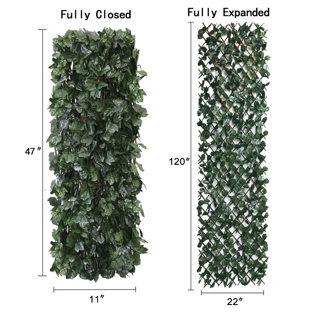 Expandable Artificial Ivy Privacy Fence - Dark Green Faux Maple Leaves Screen for Patio, Balcony, Bedroom & Outdoor Decor | Single-Sided Leaf Panel for Garden, Yard & Home Privacy Protection