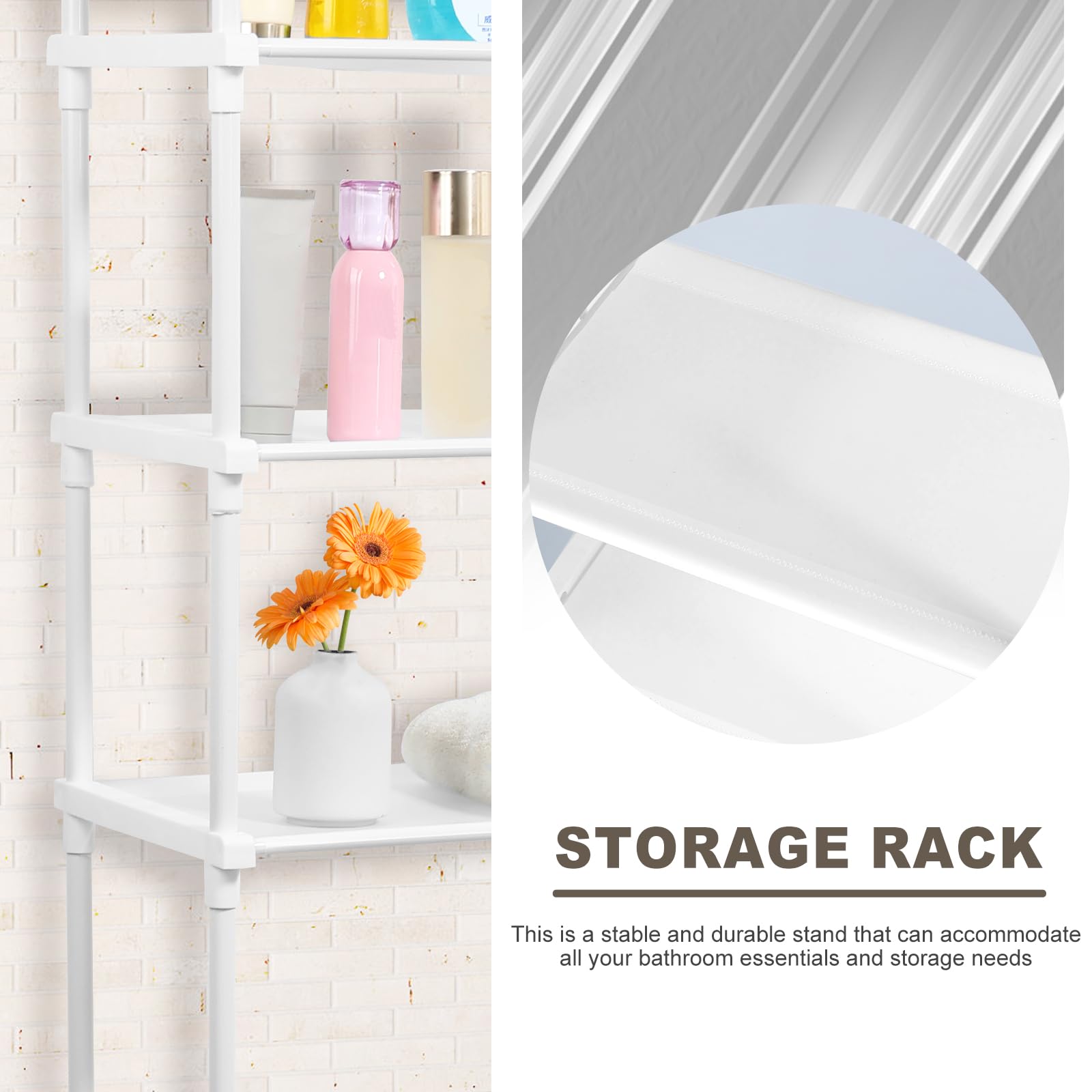 3-Tier Over Toilet Storage Shelf - Bathroom Space Saver for Small Homes