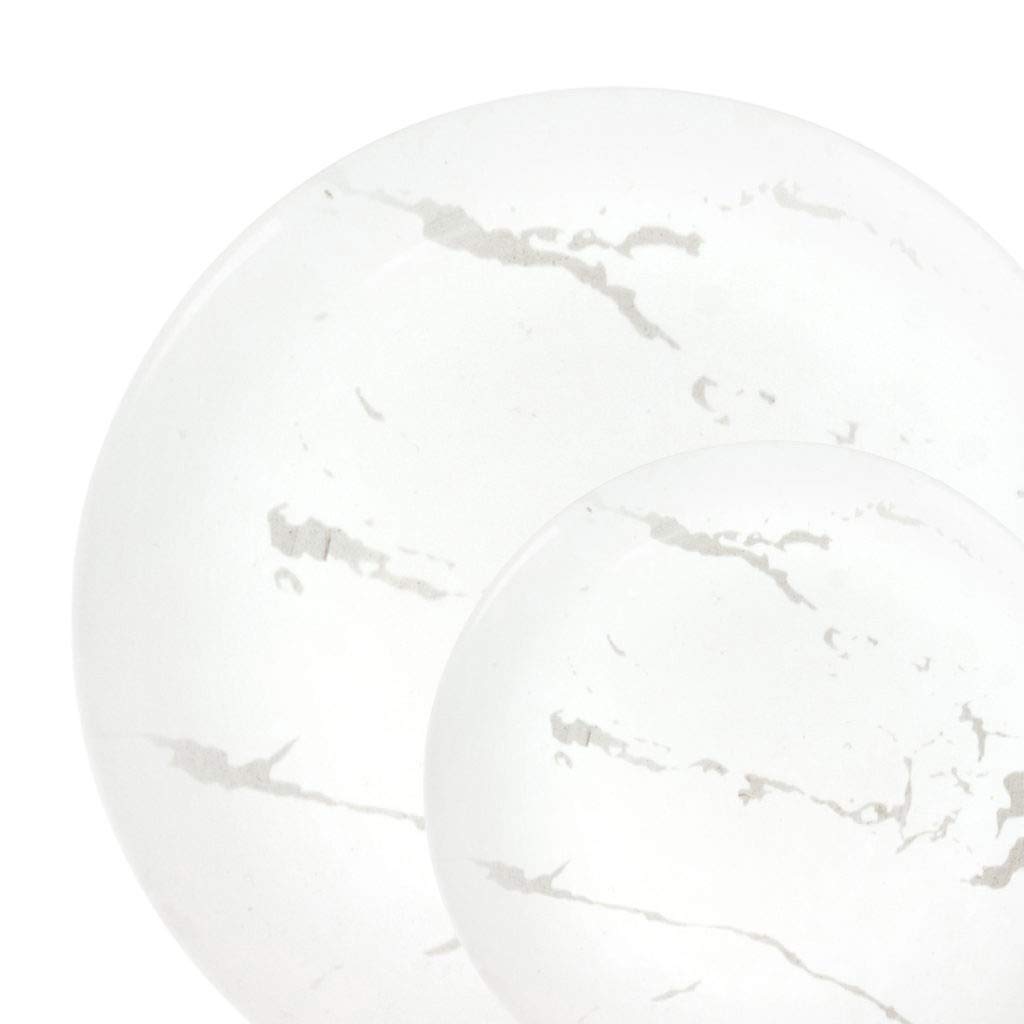 Stone Collection B&B Plates - 6 Inch (10 Count) - Elegant Marble Design Appetizer & Dessert Plates - Durable Porcelain Small Plates for Dinner Parties, Tea Time, and Home Decor