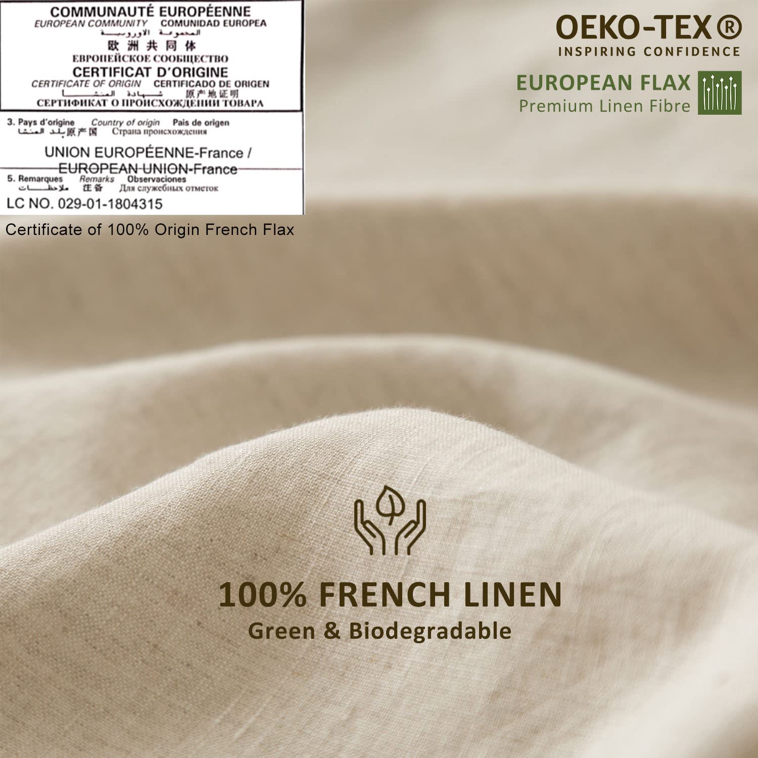 Premium 100% French Flax Linen Pillowcase Set (Queen Size, 20x30 Inches) - Natural Breathable Bedding for Hot Sleepers & Allergy Relief - Perfect for Home, Hotel, and Spa Use