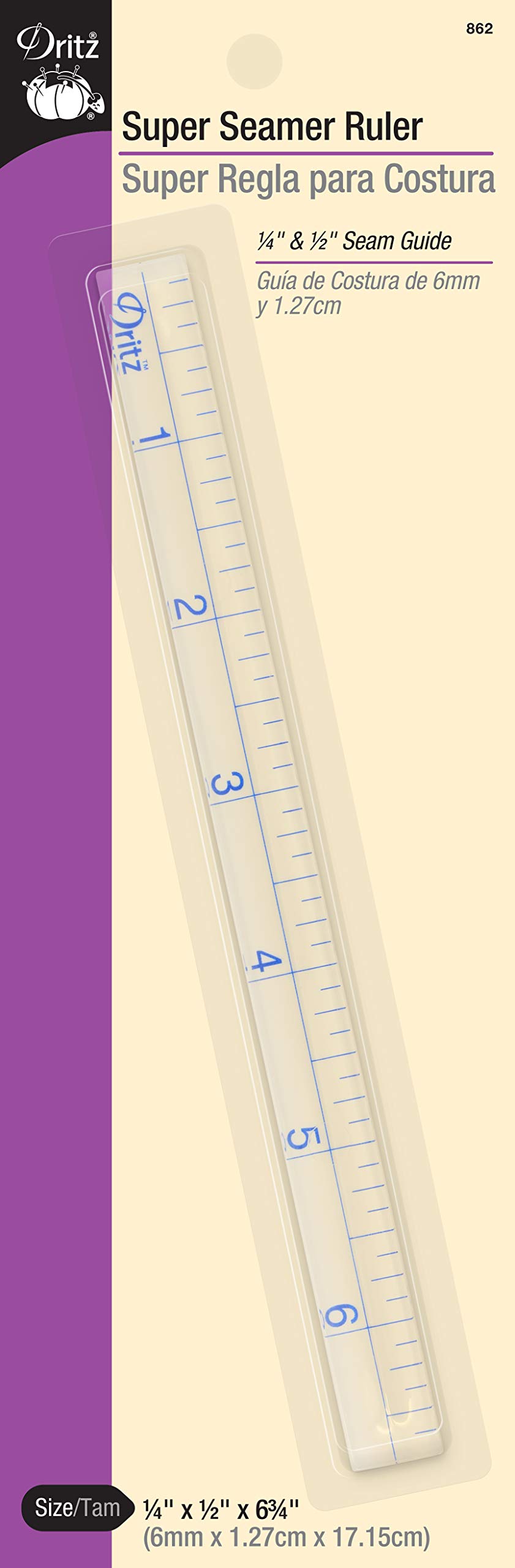 Dritz Super Clear Seam Guide Ruler - 1/4