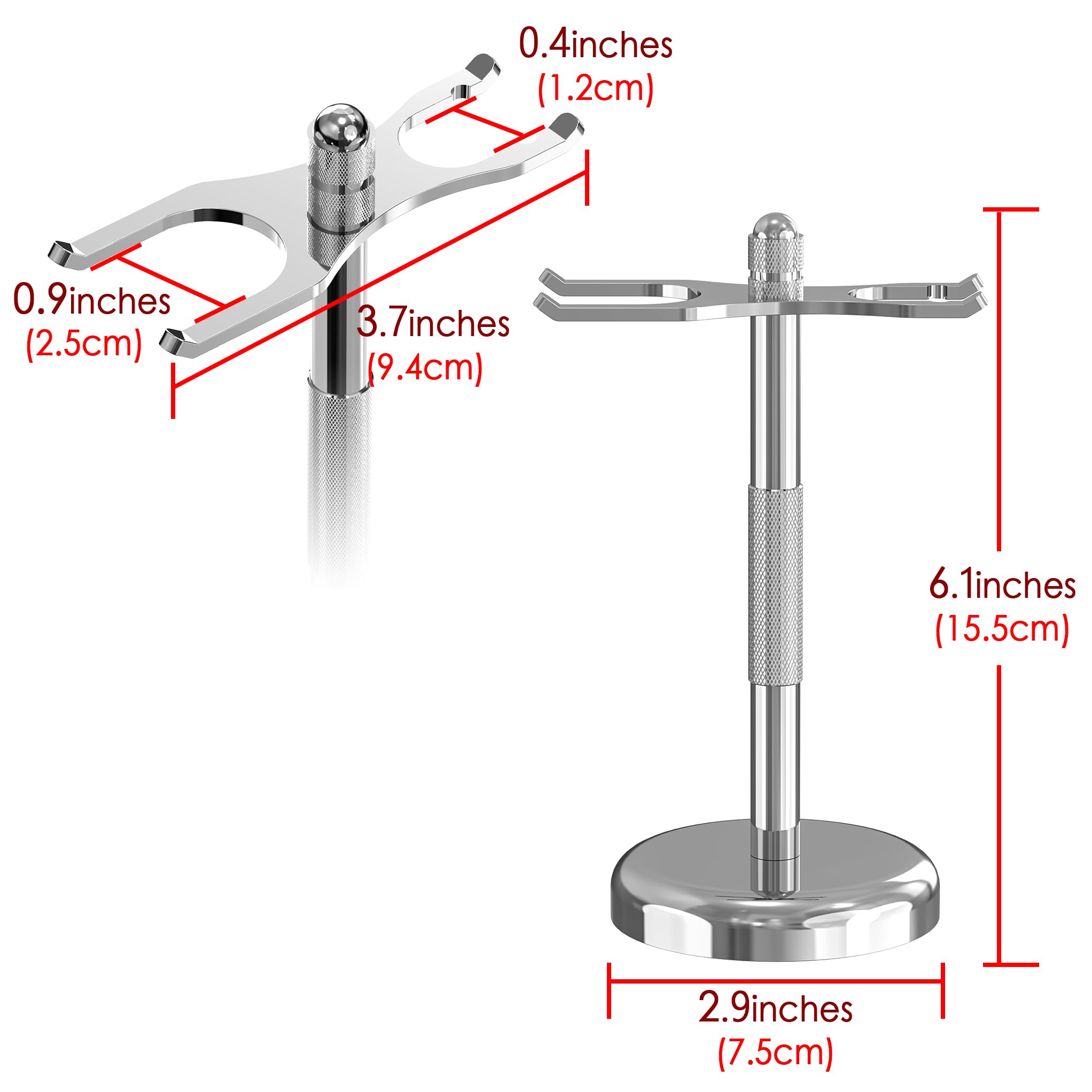 Premium Stainless Steel Razor & Shaving Brush Stand Holder - Deluxe Men's Bathroom Organizer for Fusion 5 ProShield - Durable Shower Storage Solution for Grooming Essentials (Silver) | Perfect for Modern Bathrooms & Travel Kits