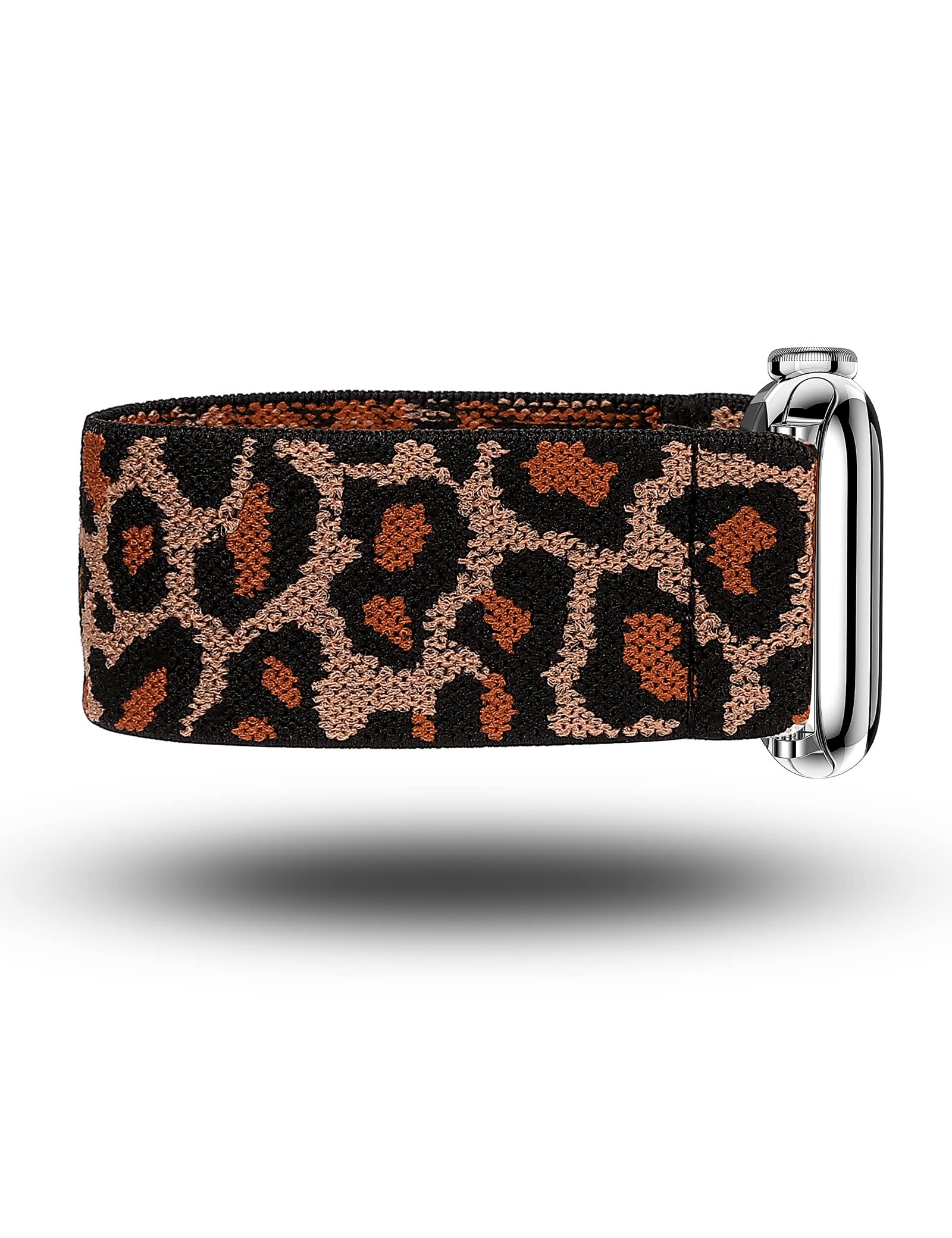 TOYOUTHS Elastic Solo Loop Band for Apple Watch 38mm 40mm 41mm - Soft Stretchy Nylon Replacement Strap Compatible with iWatch Series 8/7/SE/6/5/4/3/2/1 - Light Leopard Print (Size S) - Perfect for Workouts, Running & Everyday Wear