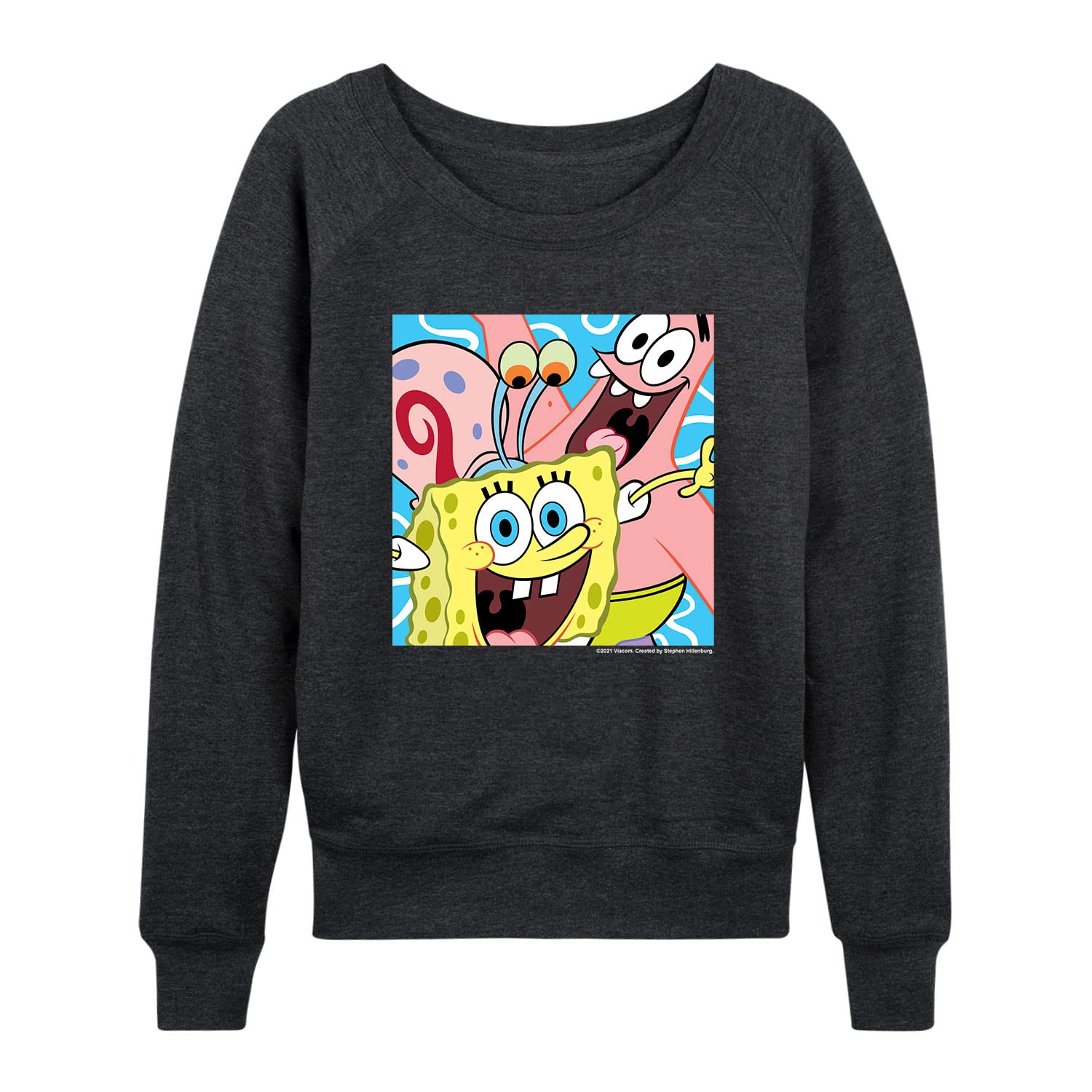 SpongeBob SquarePants Hoodie for Women - Patrick & Gary Graphic French Terry Pullover Sweatshirt - Soft & Comfortable Casual Wear for Fans, Lounge & Street Style