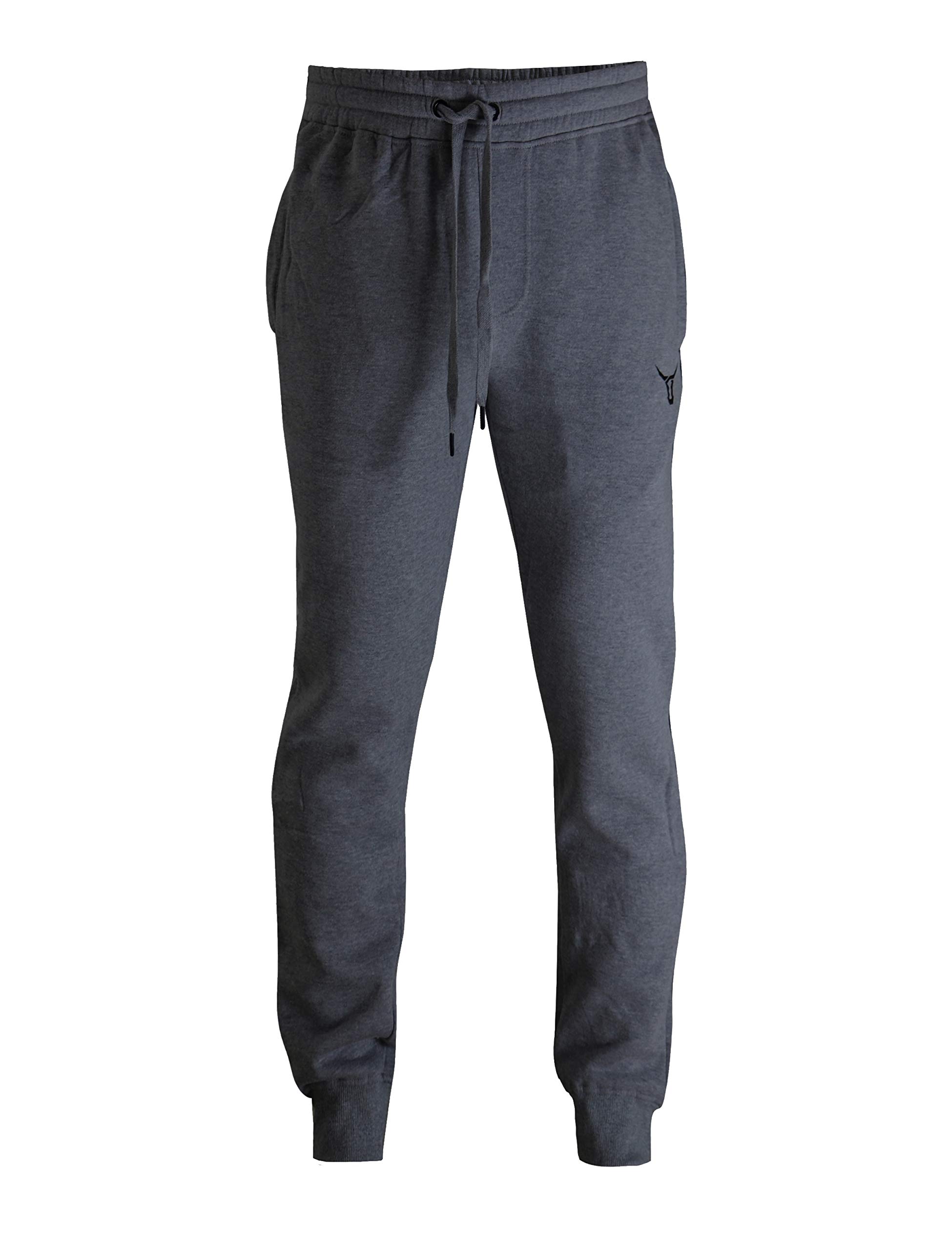 SCREENSHOT Men's Premium Slim Fleece Jogger Pants with Zipper Pockets - Athletic Workout Gym Sweatpants for Running, Training & Lounge Wear