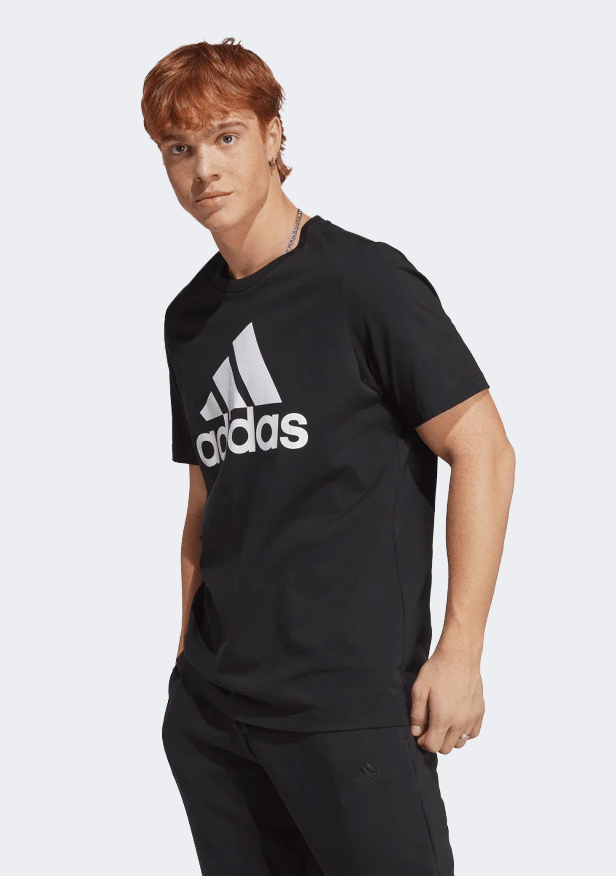 Adidas Men's Essentials Big Logo T-Shirt - Comfortable Cotton Jersey Tee for Casual Wear, Gym & Everyday Outfits