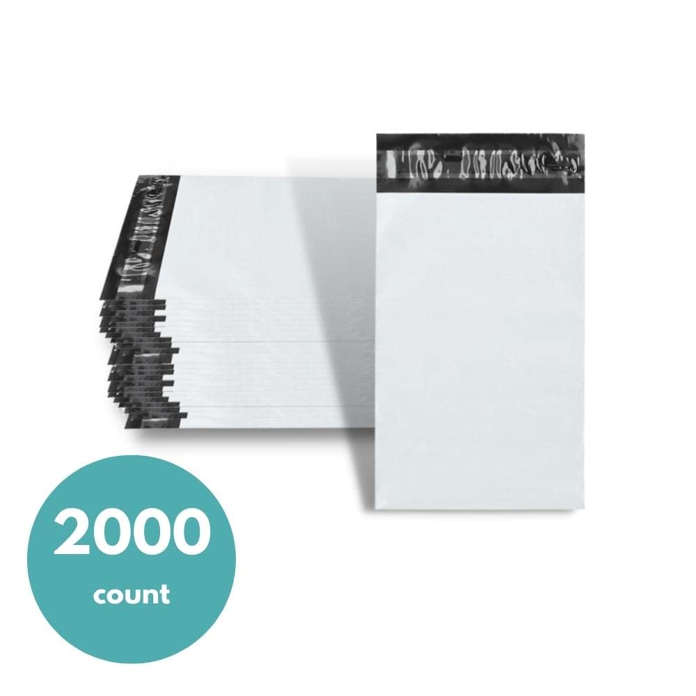 PSBM White Poly Mailers 10x13 Inches (2000 Pack) - Durable Self-Seal Shipping Envelopes for Clothing & Small Businesses | Perfect for Ecommerce, Online Stores & Package Shipping
