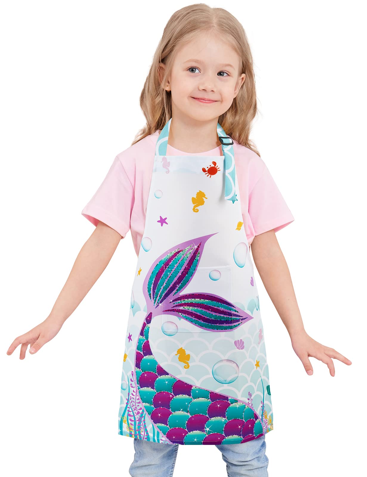WERNNSAI Waterproof Kids Aprons for Toddlers - Art & Paint Smock for Messy Play, Cooking, and Crafting Activities