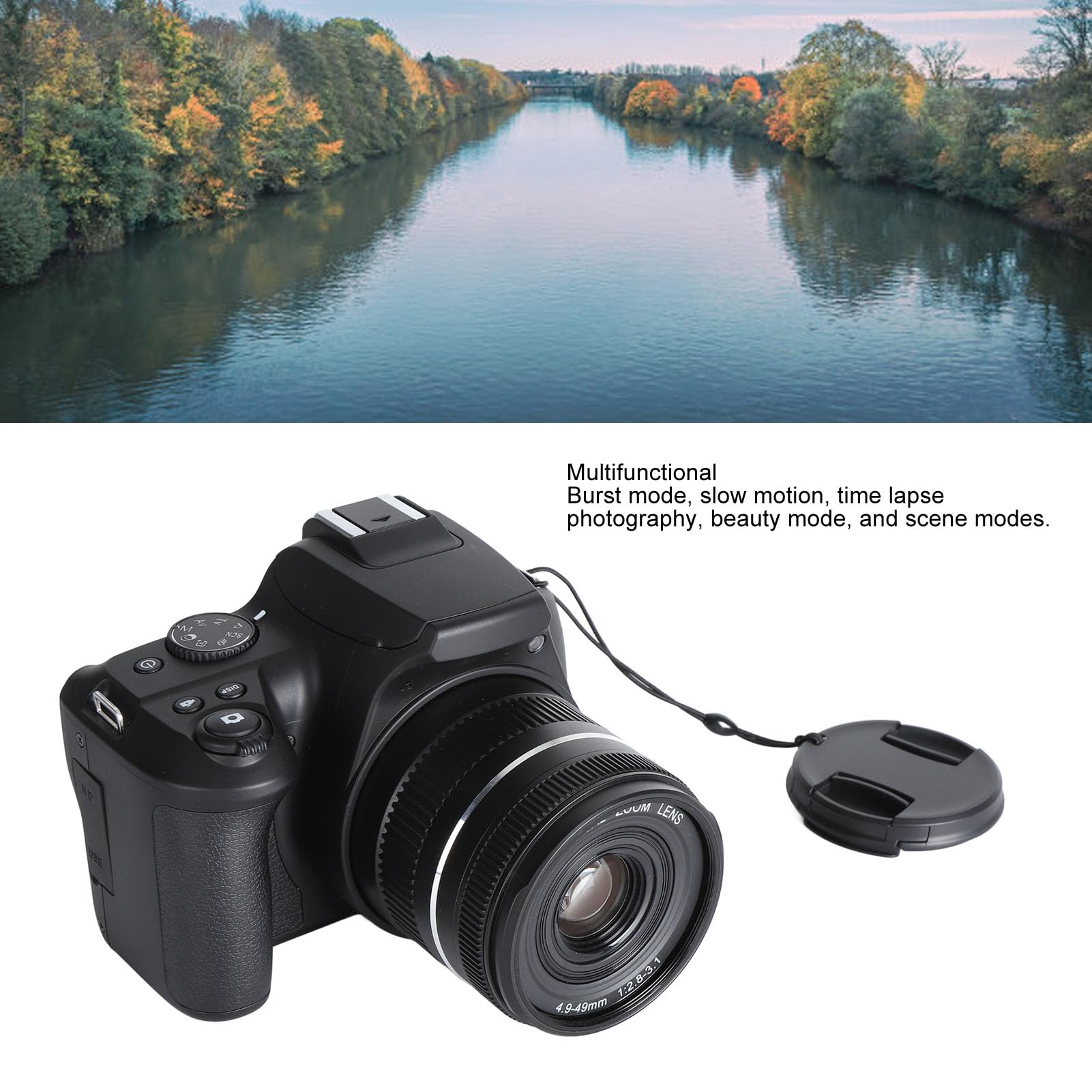 4K Digital Camera with 64MP & WiFi - 40X Zoom, Anti-Shake Vlogging Camera for YouTube, Travel Photography - Compact Video Camera with 256GB Expandable Memory & PC Webcam Function - Perfect for Blogging, Vlogging, and Outdoor Adventures