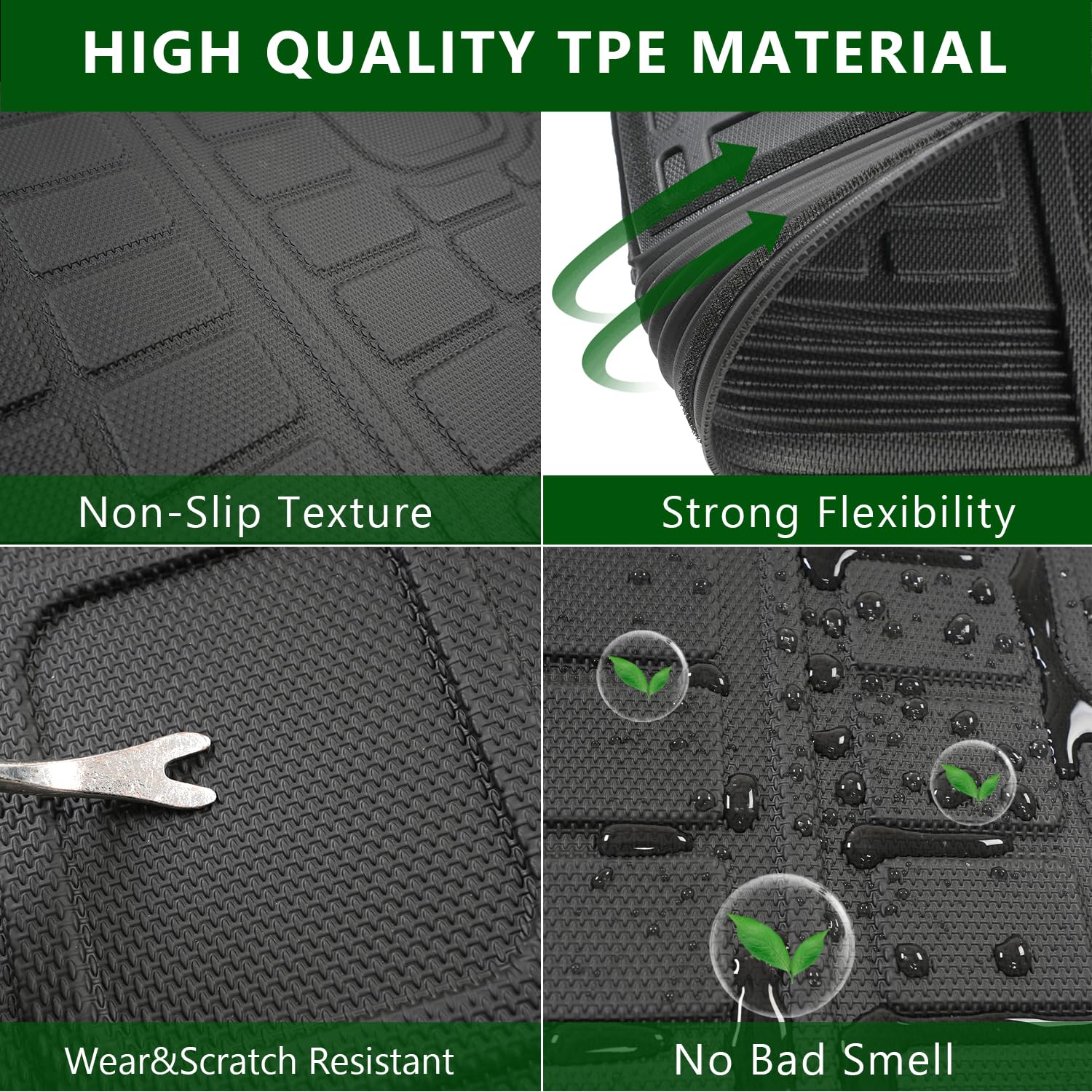 Premium TPE Cargo Liner & Backrest Mat for 2021-2024 Jeep Wrangler JL 4XE 4-Door - Heavy Duty Protection for Rear Cargo Area - Perfect for Off-Roading, Camping, and Daily Use
