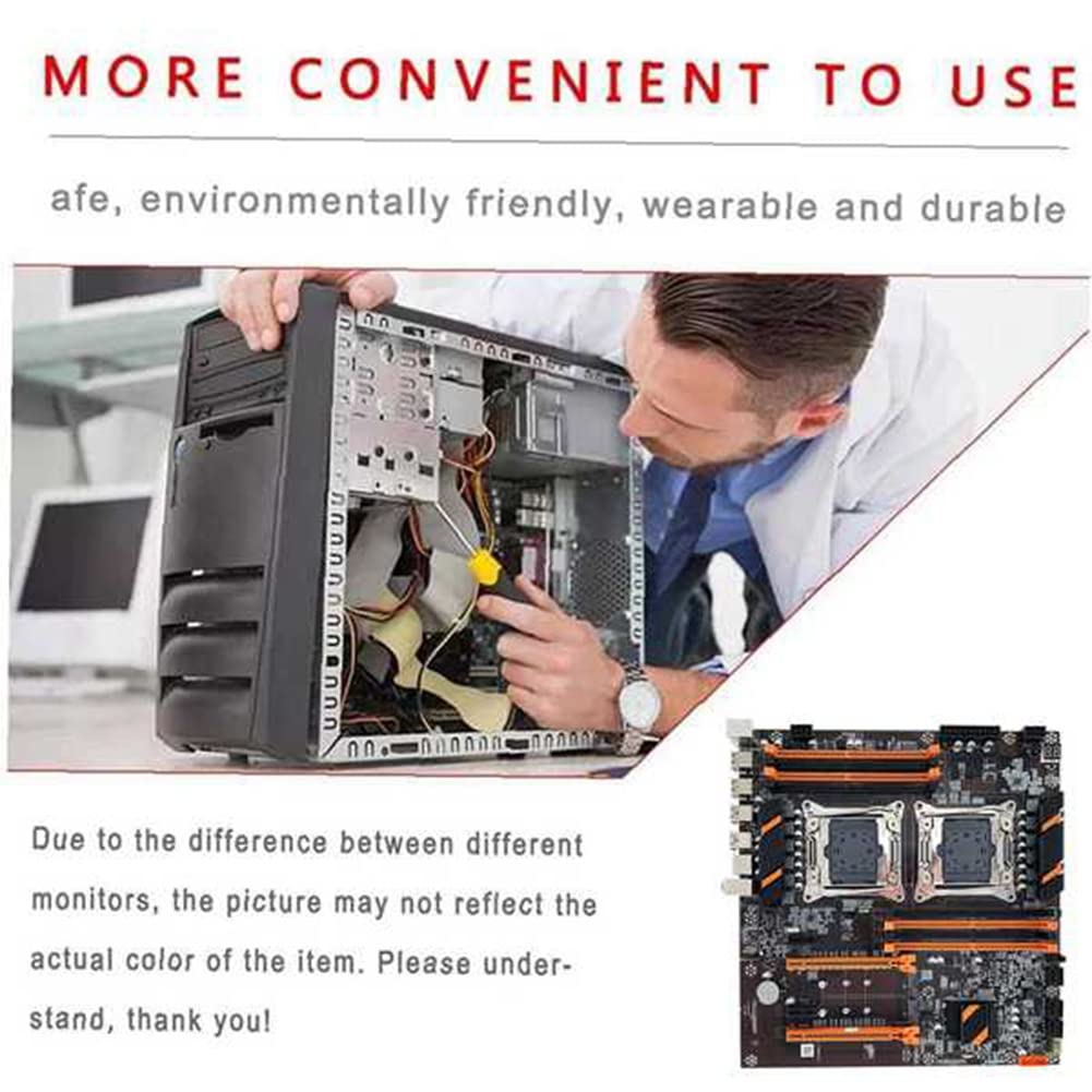 Lanlousy X99 Dual CPU Motherboard LGA2011 - DDR4 ECC Memory Support with 2x Xeon E5-2609 V3 CPUs & 4GB 2133MHz RAM - Server Workstation Replacement Parts Kit for High-Performance Computing, Data Centers, and 3D Rendering Workstations