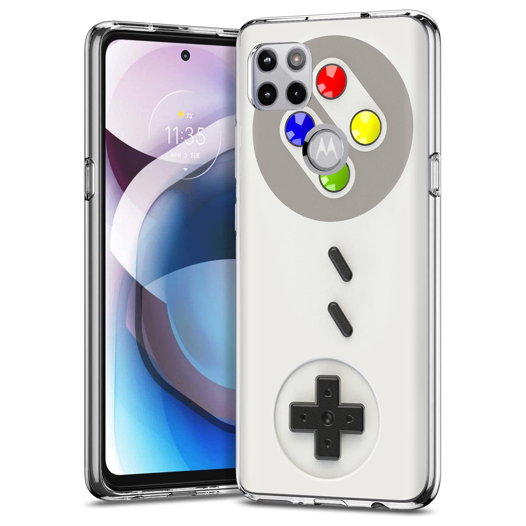 Slim TPU Case for Motorola One 5G Ace - Lightweight Flexible Soft Anti-Scratch Phone Cover with Gameboy Design - Perfect for Gaming, Daily Use & Protection - Printed in USA