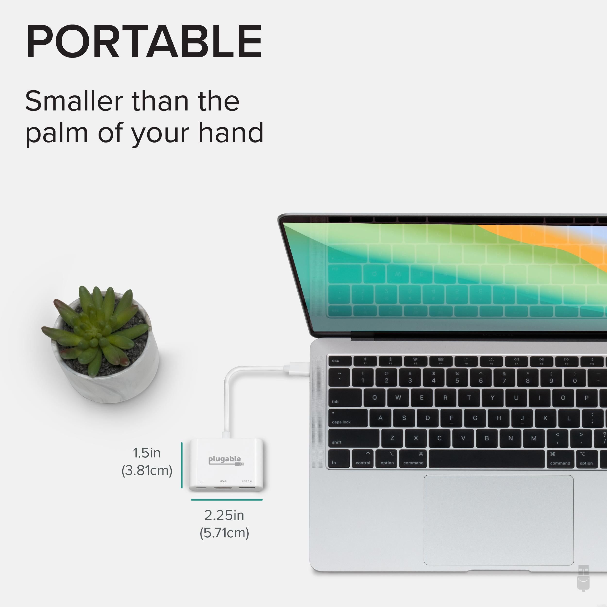 Plugable USB C Multiport Adapter 7-in-1 with 4K HDMI, USB 3.0, Ethernet & PD Charging - Perfect for MacBook Pro, Dell XPS, and Chromebook Laptops - Home Office & Travel Essential