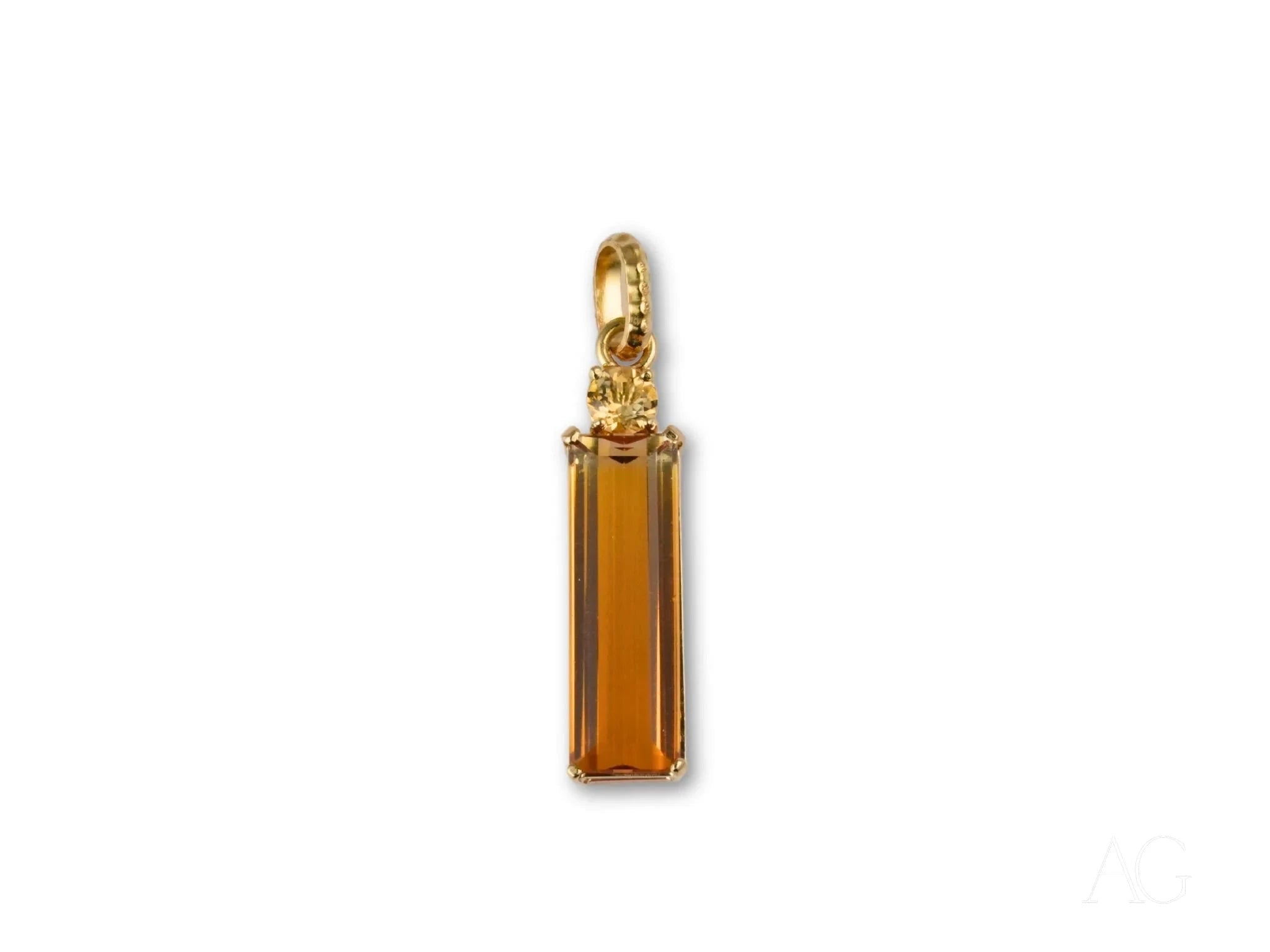 18K Gold Citrine Pendant Necklace - Solar Aura Collection | Elegant Birthstone Jewelry for Women | Perfect for Gifts, Anniversaries & Special Occasions