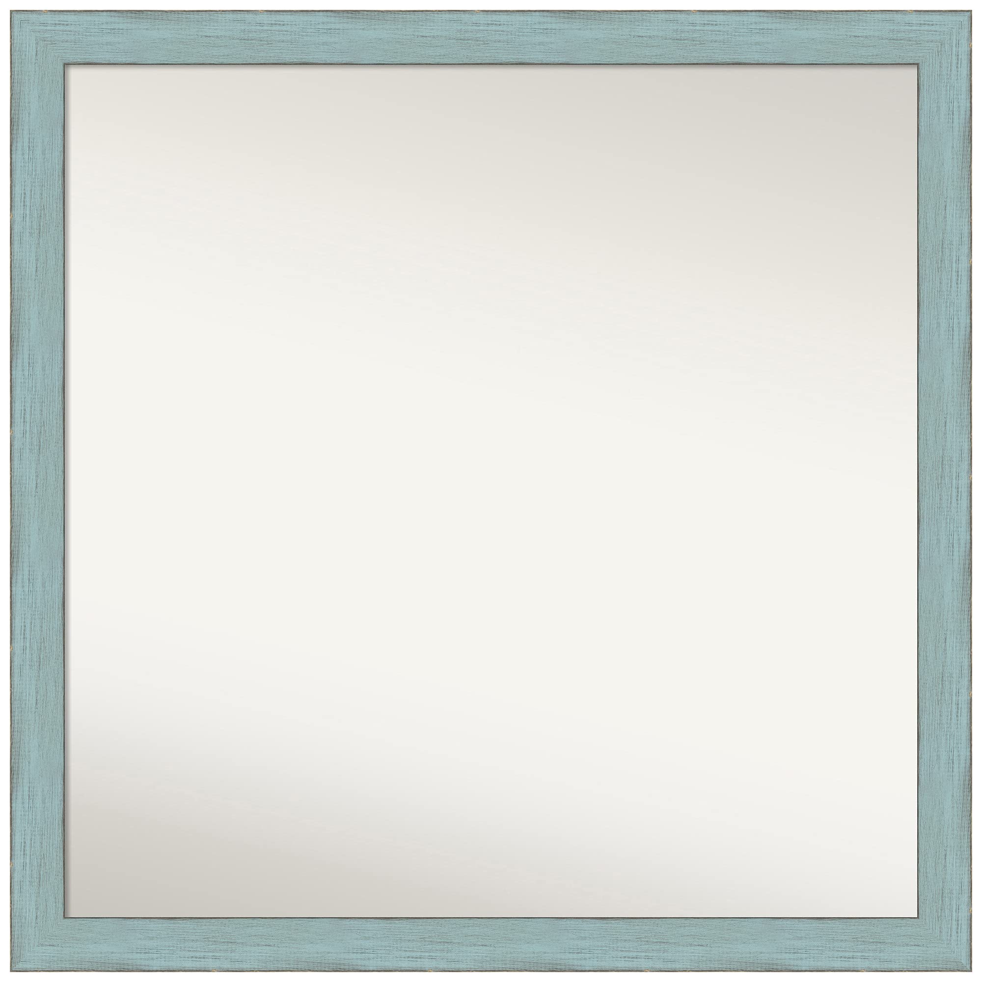 Amanti Art Sky Blue Rustic Non-Beveled Custom Wall Mirror - 26.25x26.25 Inches & Various Sizes - Perfect for Bathroom, Bedroom & Entryway Decor