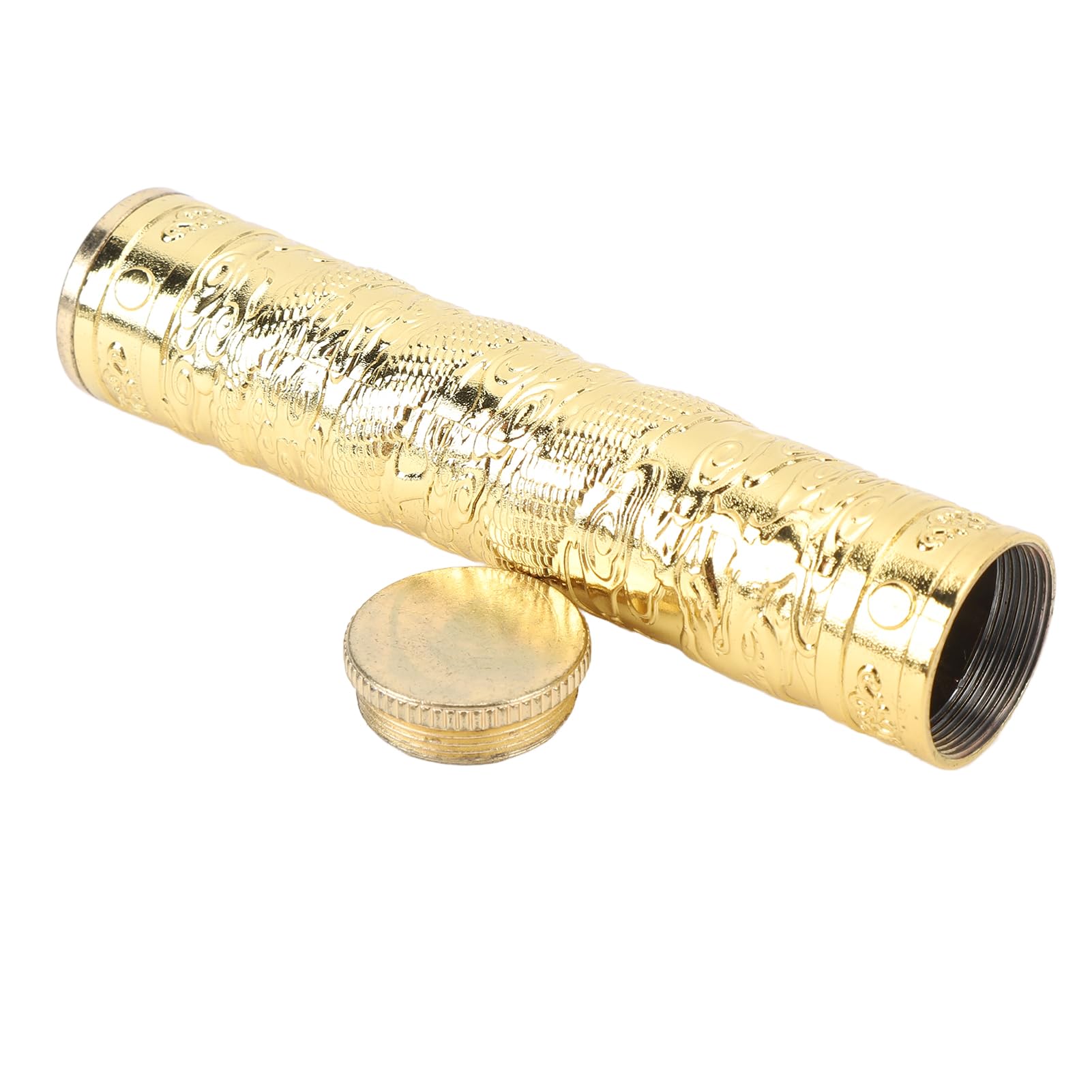 ASixxSix Lightweight Portable Metal Tube Container - Airtight & Waterproof Travel Storage for Snacks, Documents, Small Items | Durable Outdoor Organizer for Camping, Hiking, Beach Trips (Gold)