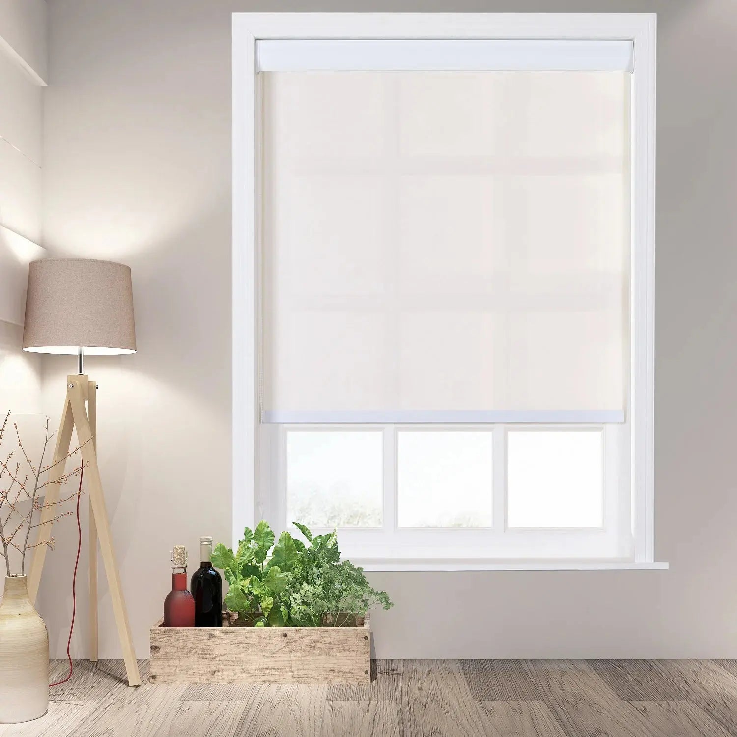 Blackout Roller Shades with Loop Control & Cassette - Light Blocking Window Blinds for Bedroom, Living Room & Home Office - Noise Reducing & Energy Efficient Window Treatment
