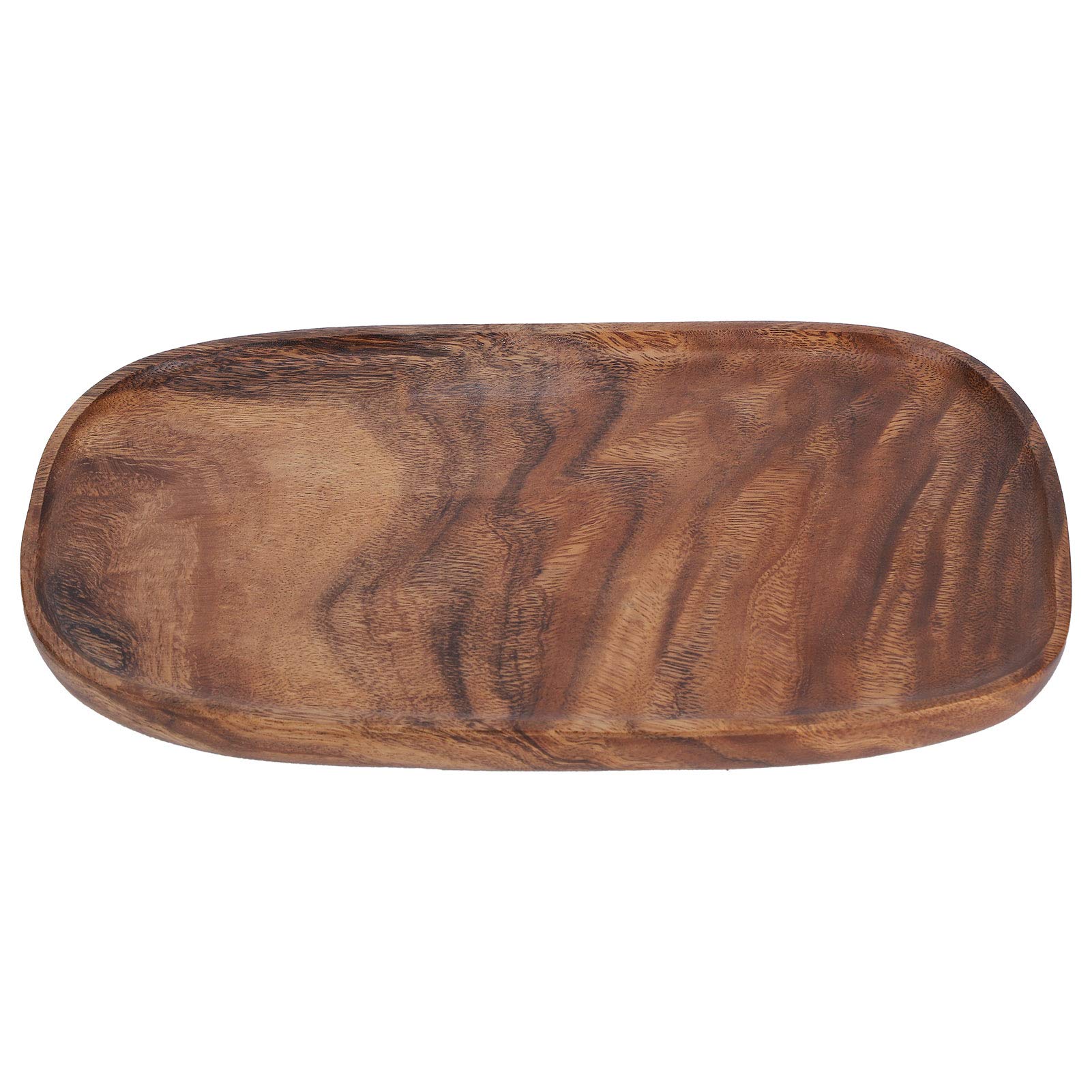Acacia Wood Irregular Serving Tray - 30x20cm Dish Plate for Snacks, Fruits & Fast Food | Rustic Dining Table Decor & Kitchen Storage Organizer | Perfect for Entertaining, Picnics & Home Decor