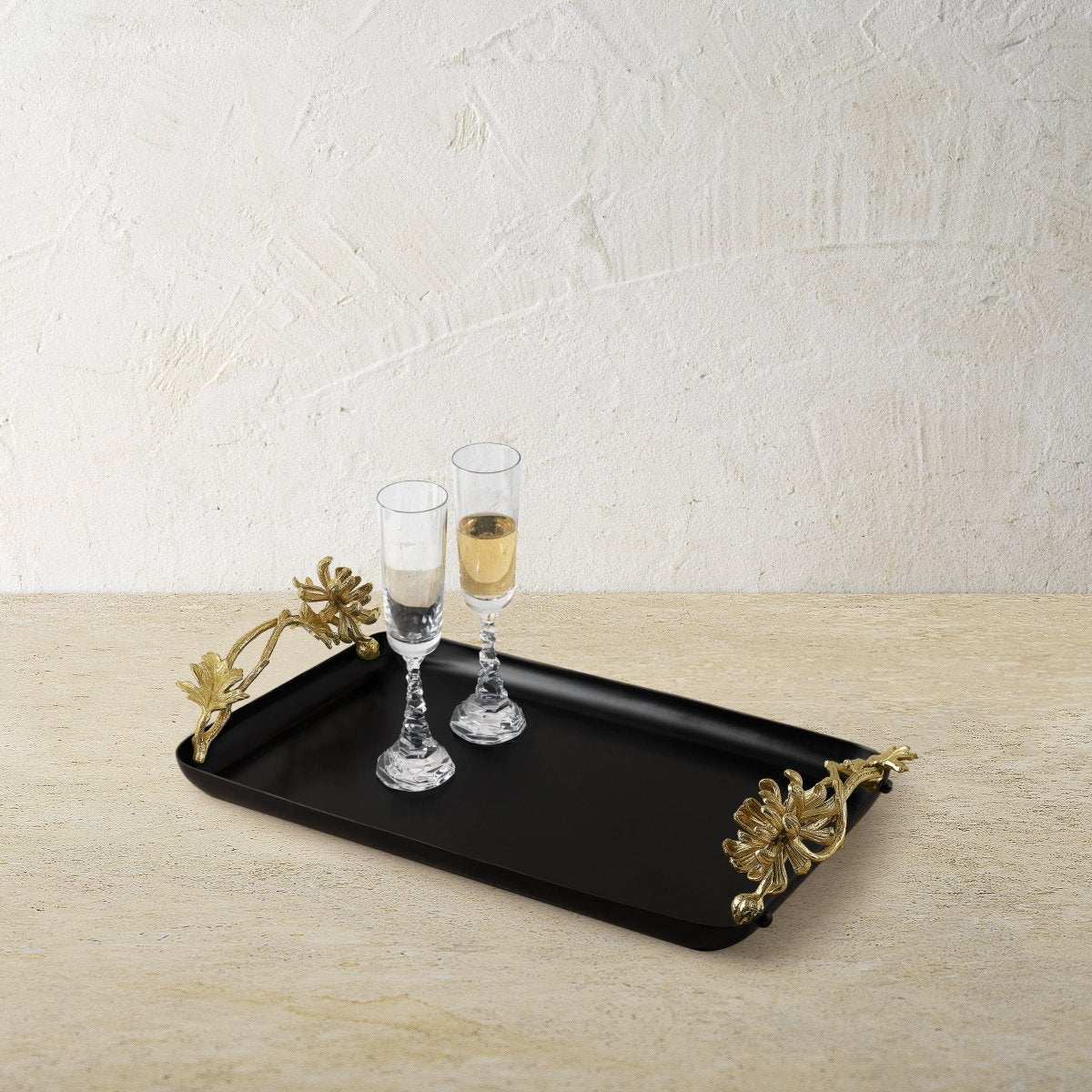 Elegant Dahlia Floral Serving Tray - Large Wooden Decorative Tray for Coffee Table, Dining, and Home Decor - Perfect for Entertaining, Breakfast in Bed, and Gift Giving